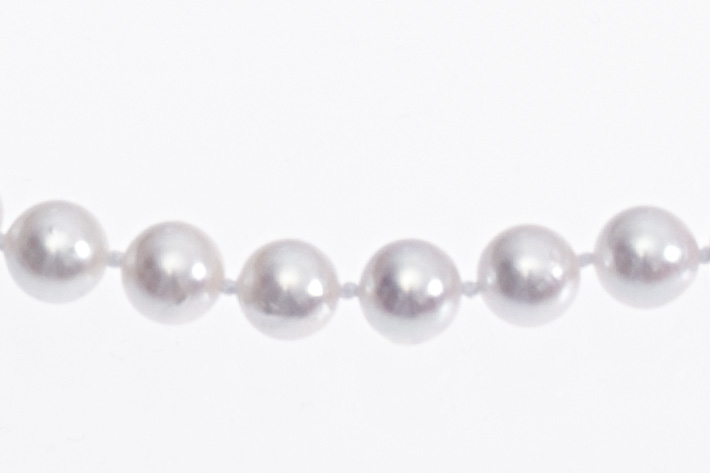 Collana di perle Akoya di qualità A da 6.5-7 mm con chiusura in oro bianco  - 4