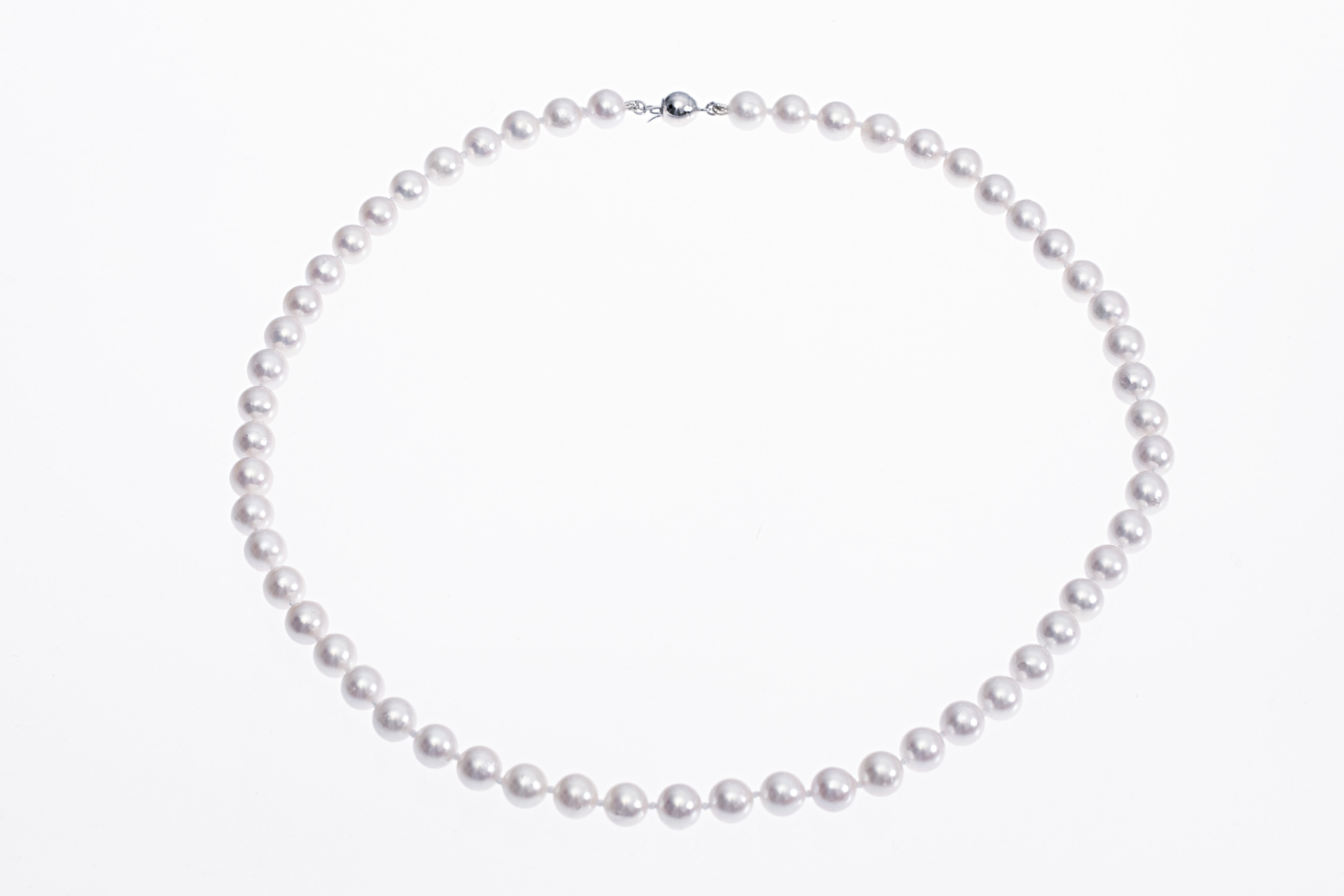 Collana di perle Akoya di qualità A da 6.5-7 mm con chiusura in oro bianco  - 5