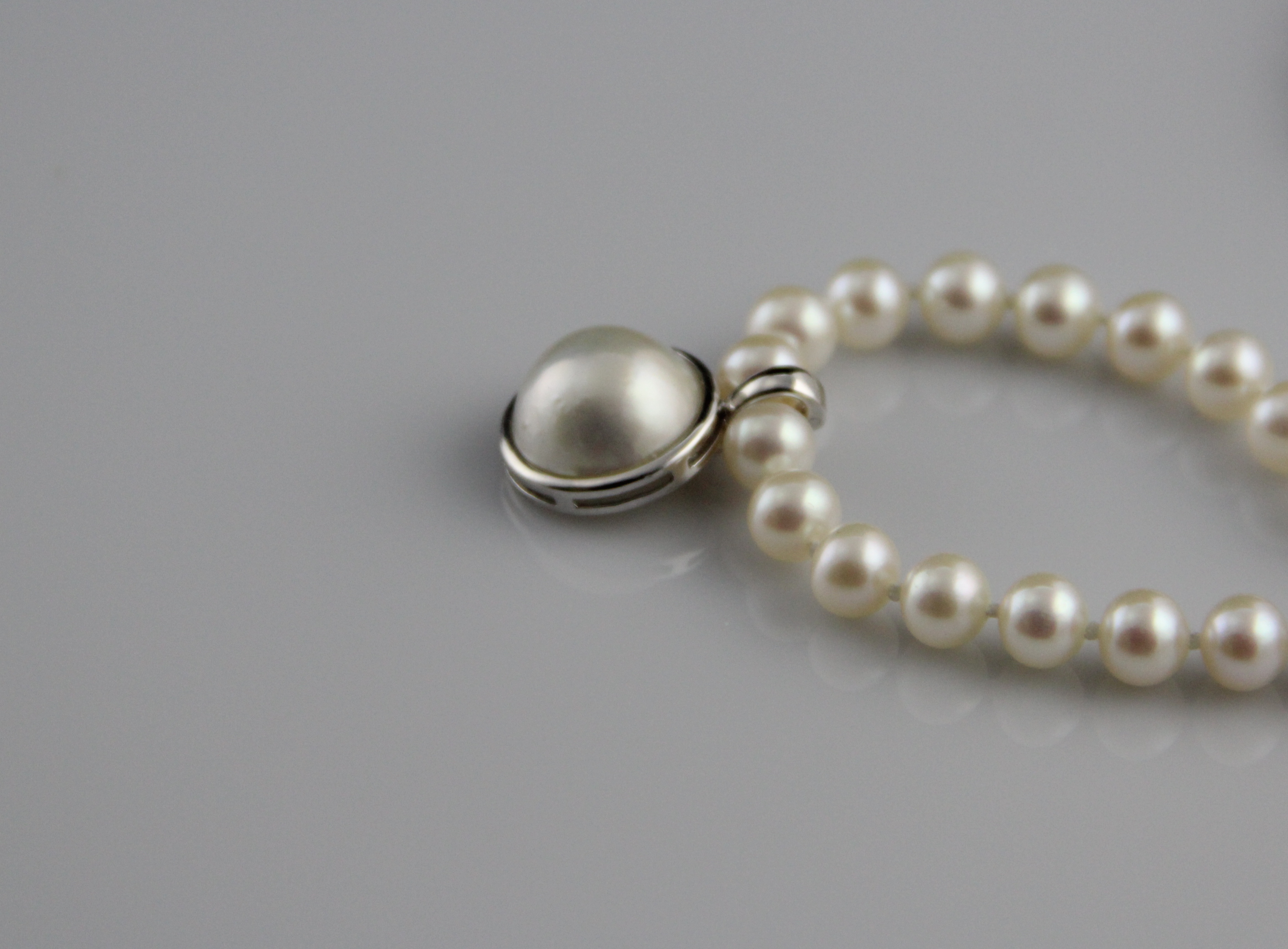 Perlenanhänger-Mabe in Silber - 6