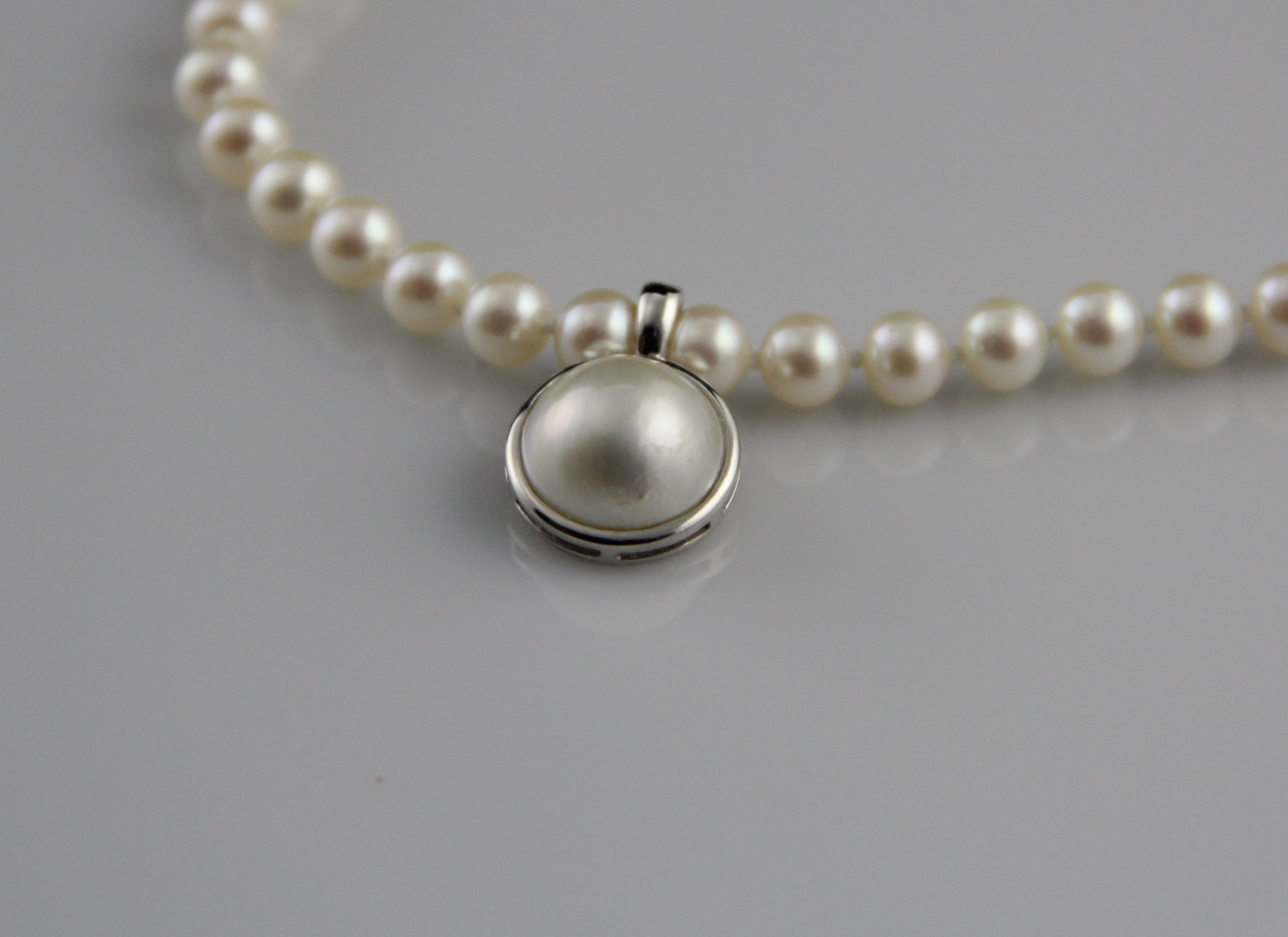 Perlenanhänger-Mabe in Silber - 7