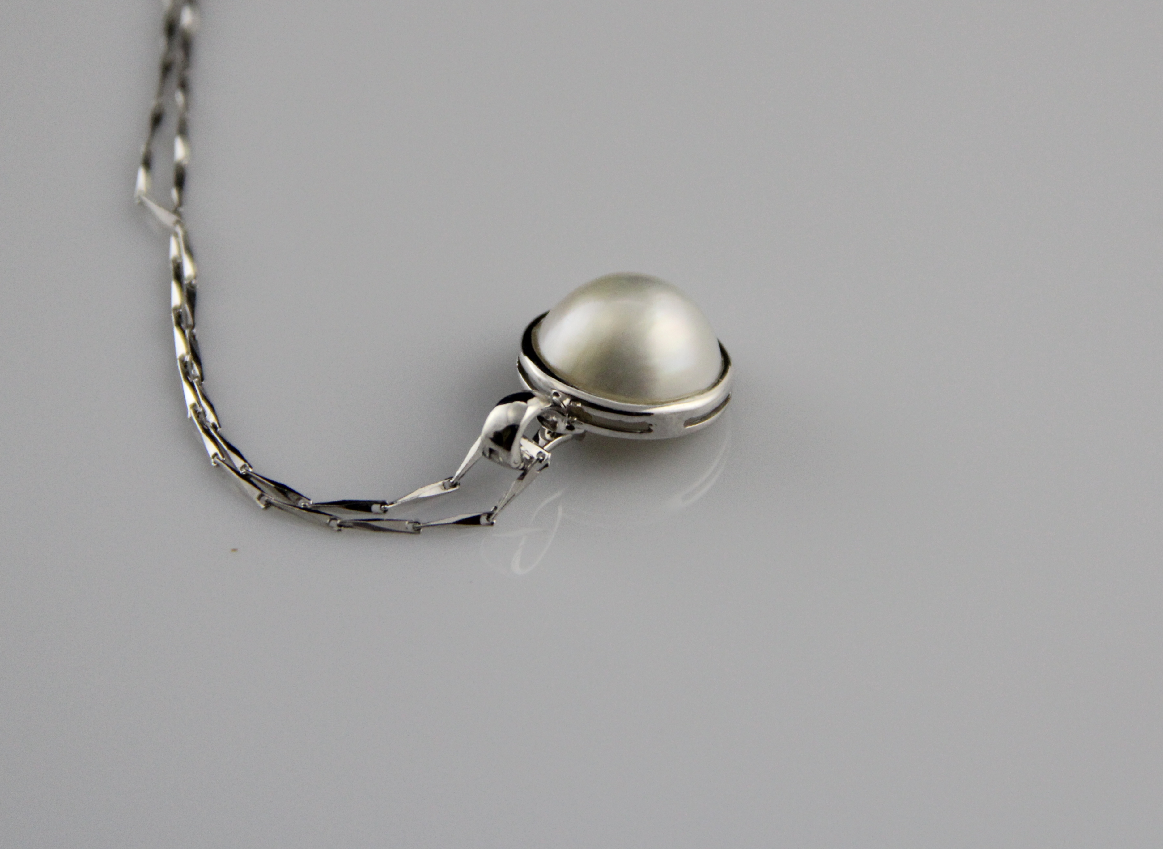 Perlenanhänger-Mabe in Silber - 3