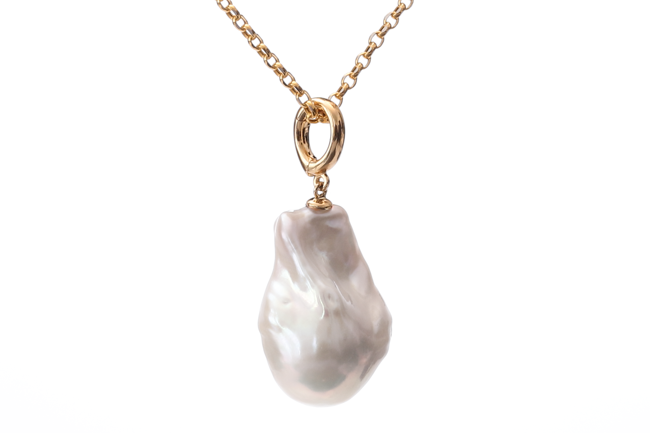 Große Barock Süßwasserperle mit 18 Karat Gold Anhänger - 4