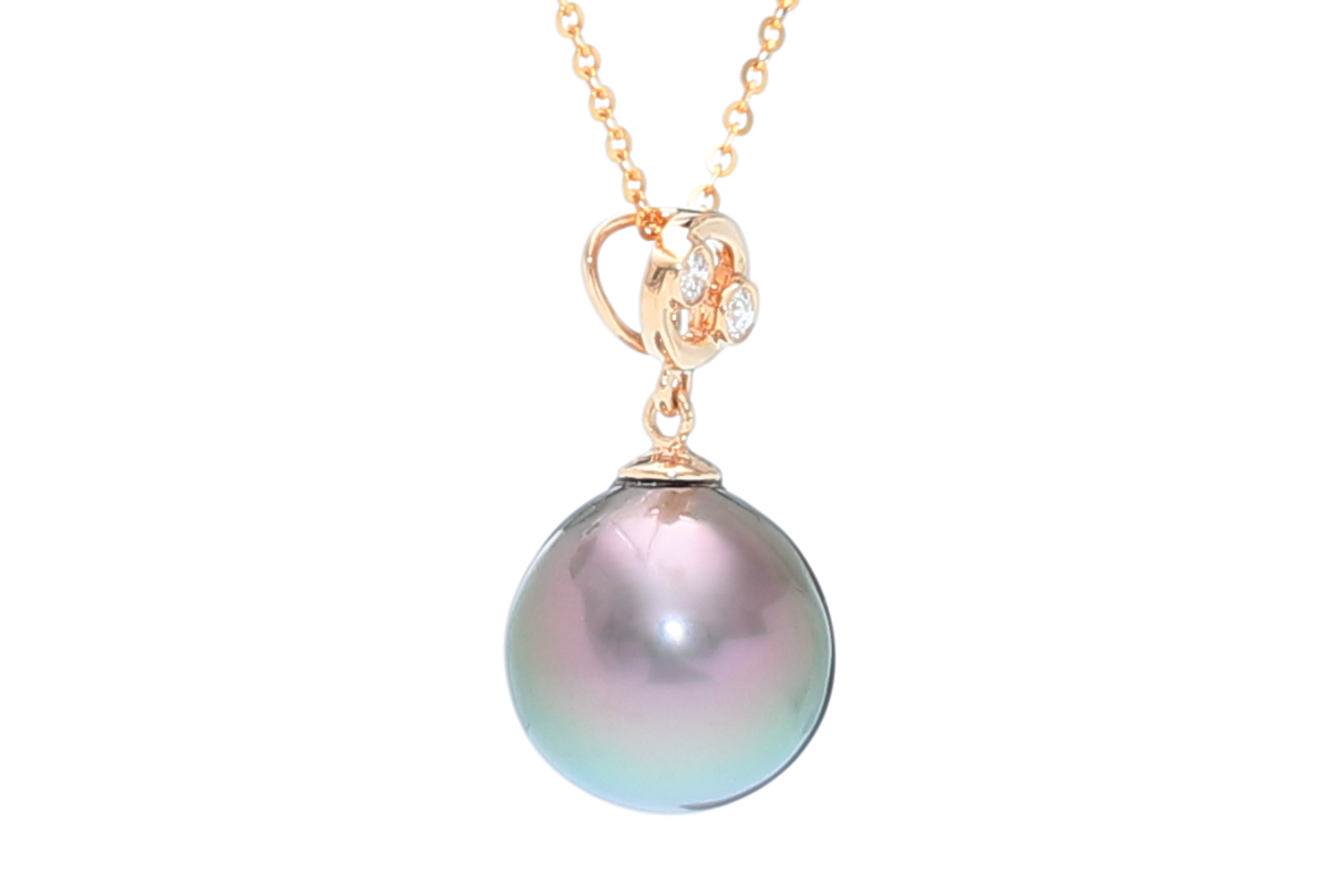 Cancer-22Jun/22Jul, Tahitian pearl pendant set in gold with diamonds - 2