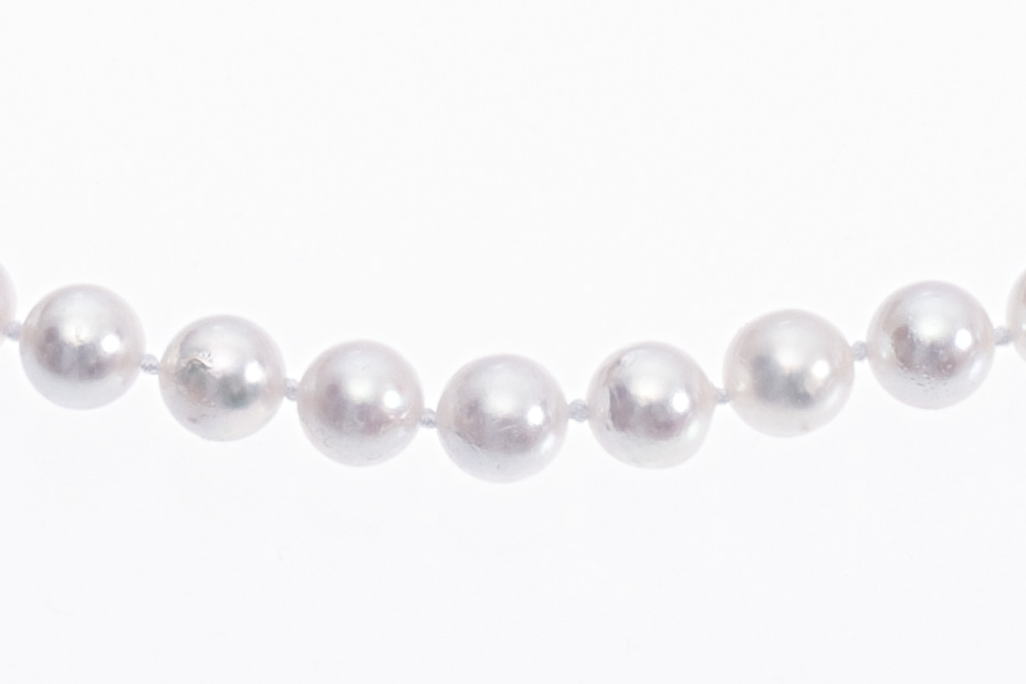 A-Kvalitet Akoyapärlcollier satt med vitguldlås 7-7.5mm - 3