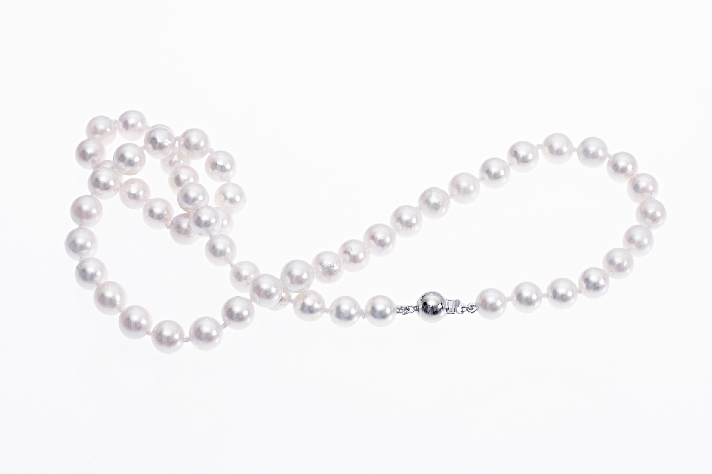 A-Kvalitet Akoyapärlcollier satt med vitguldlås 7-7.5mm - 6
