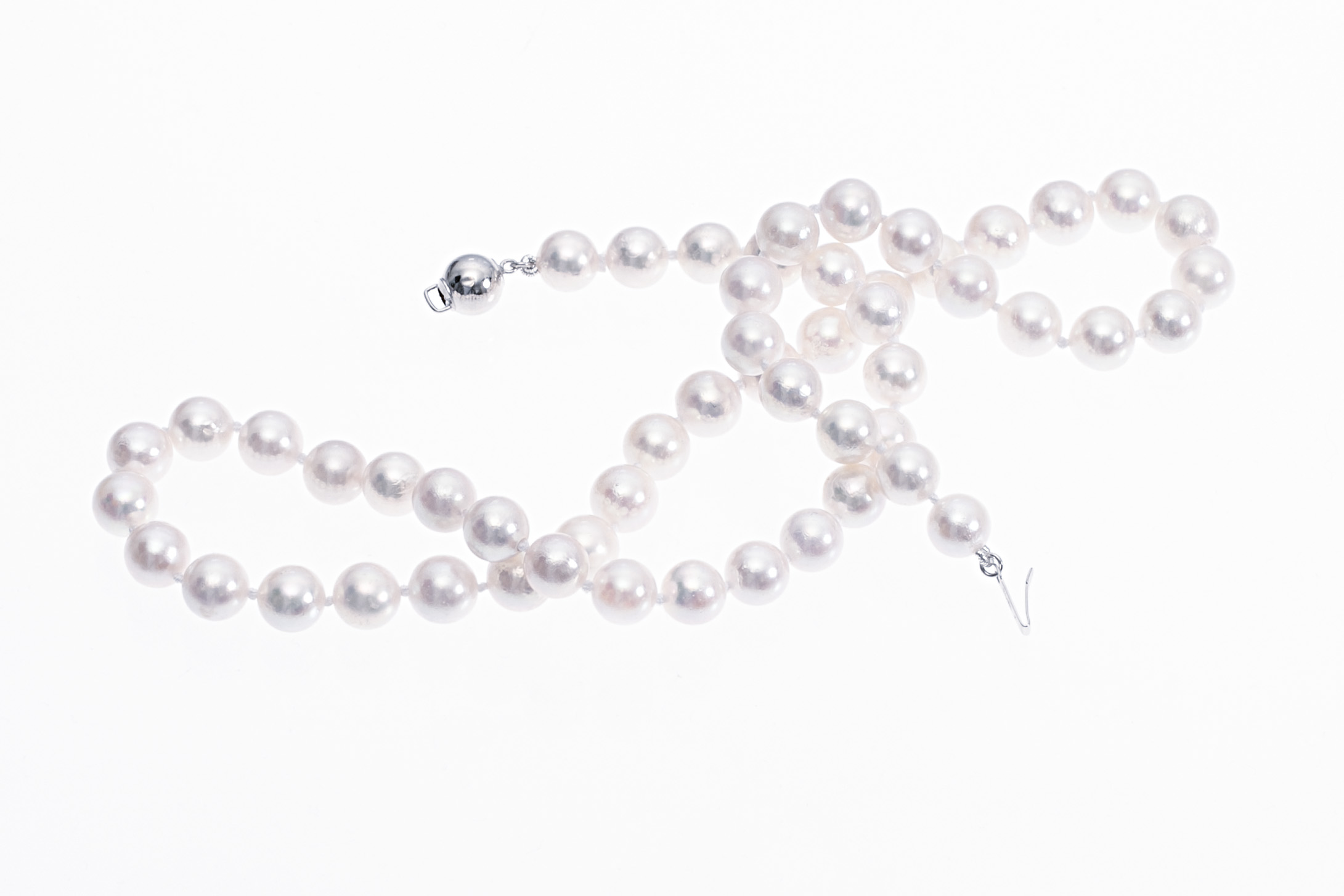 A-Kvalitet Akoyapärlcollier satt med vitguldlås 7-7.5mm - 5