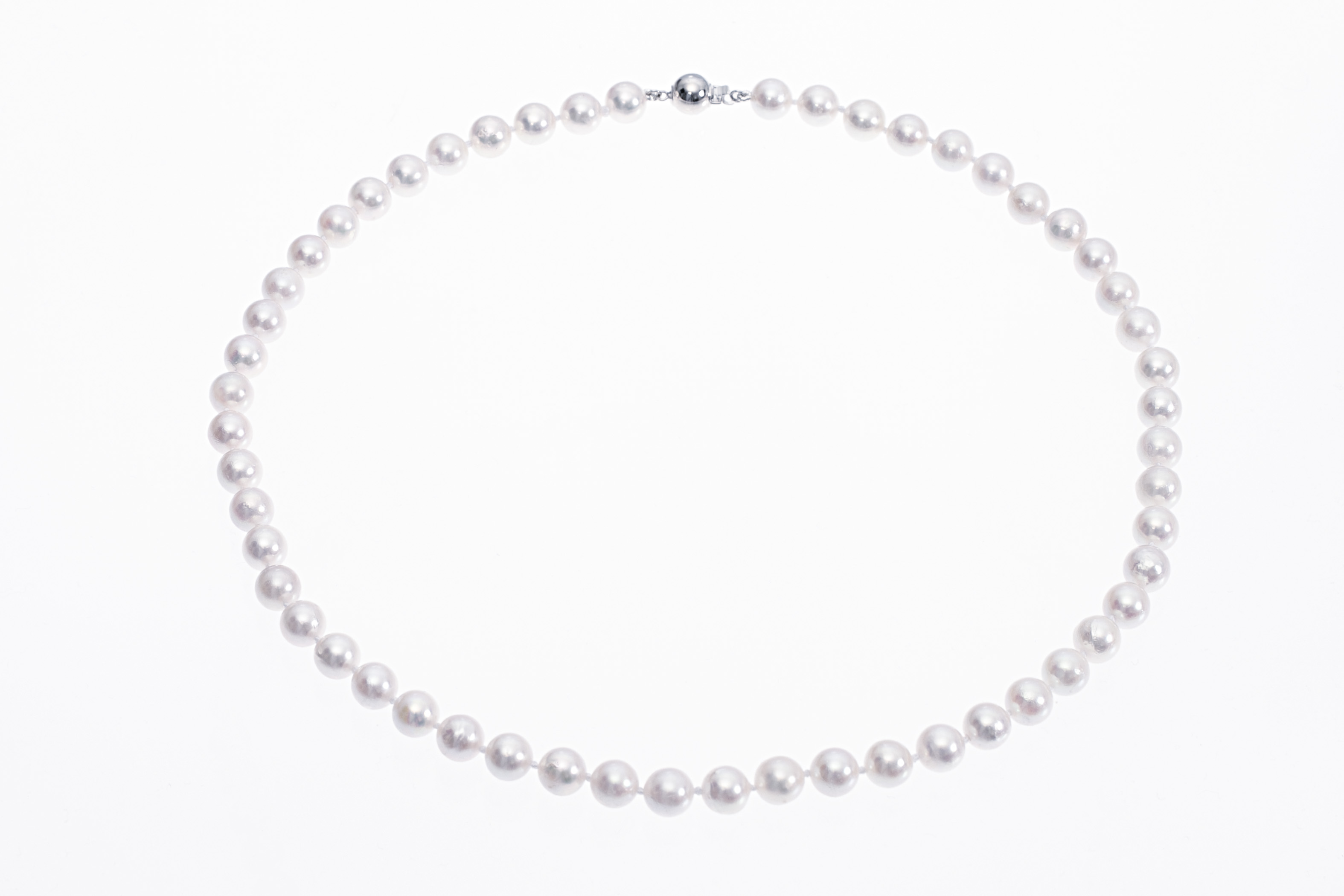 A-Kvalitet Akoyapärlcollier satt med vitguldlås 7-7.5mm - 4