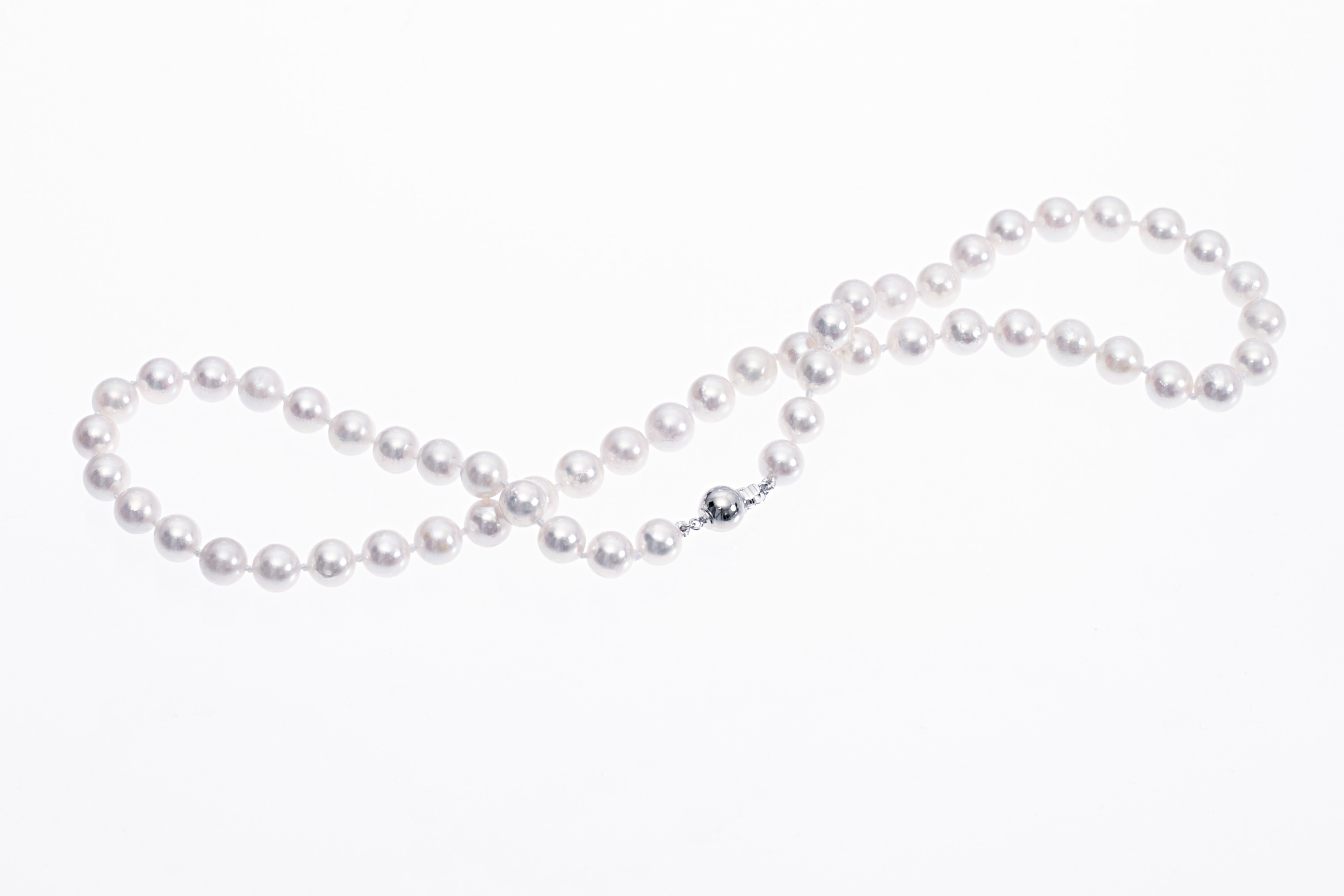A-Kvalitet Akoyapärlcollier satt med vitguldlås 7-7.5mm - 7