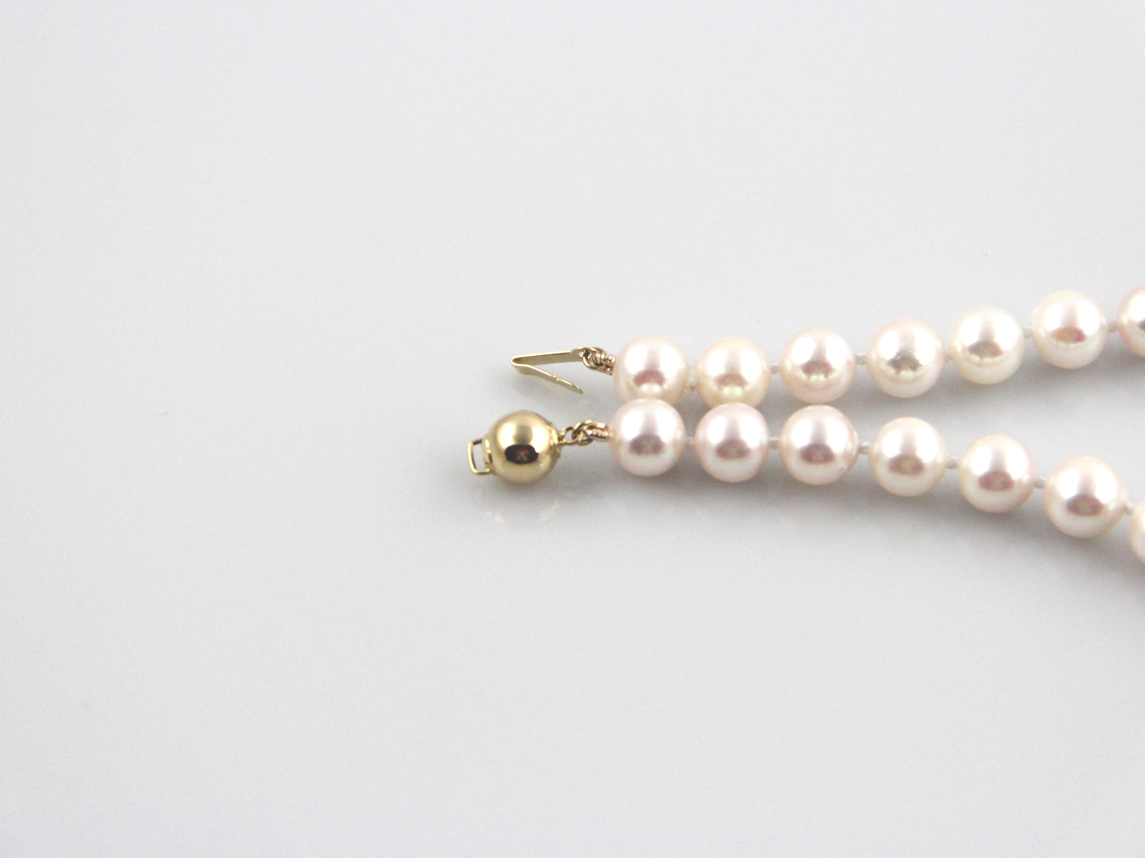Perlenarmband-Akoya in A-Qualität mit Goldverschluss 7.5-8mm - 7