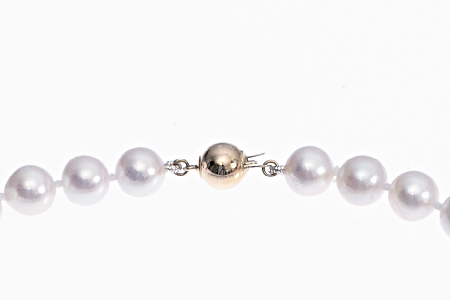 Perlenarmband-Akoya in A-Qualität mit Goldverschluss 7.5-8mm - 2