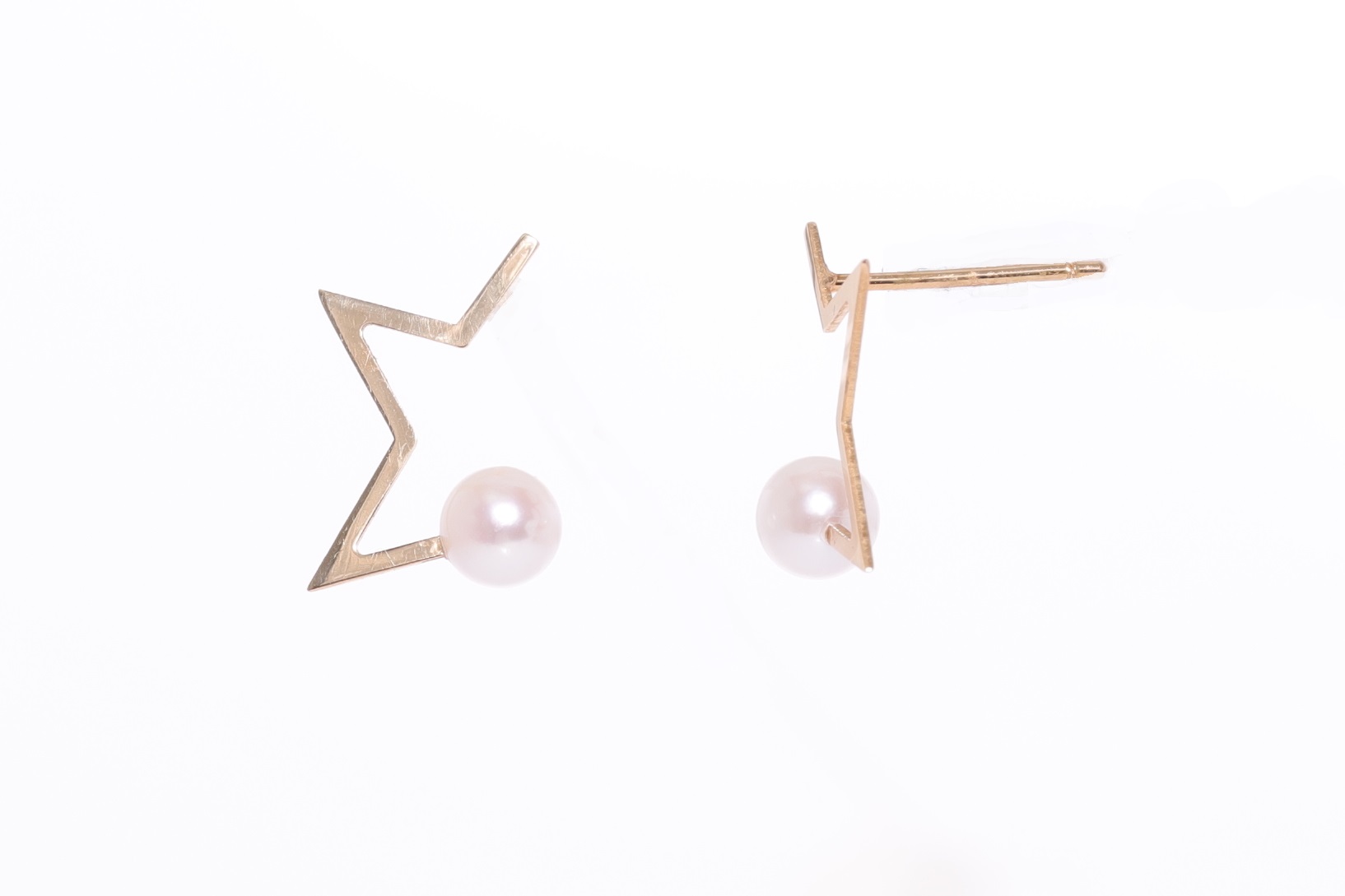 Pendientes de oro con perlas Akoya de calidad AAA de 4.5-5 mm - 2