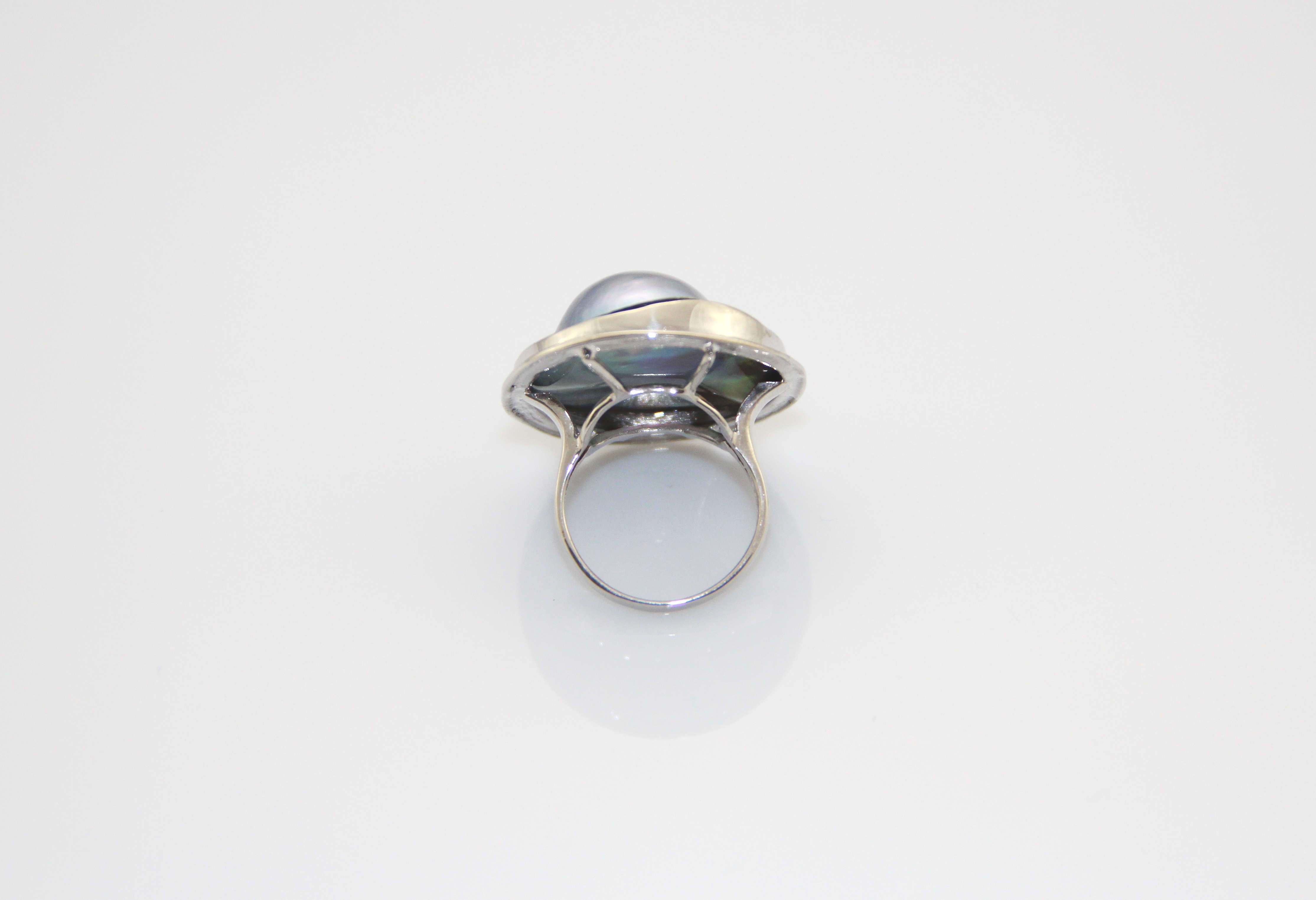 Perlenring-Mabe in Silber - 2