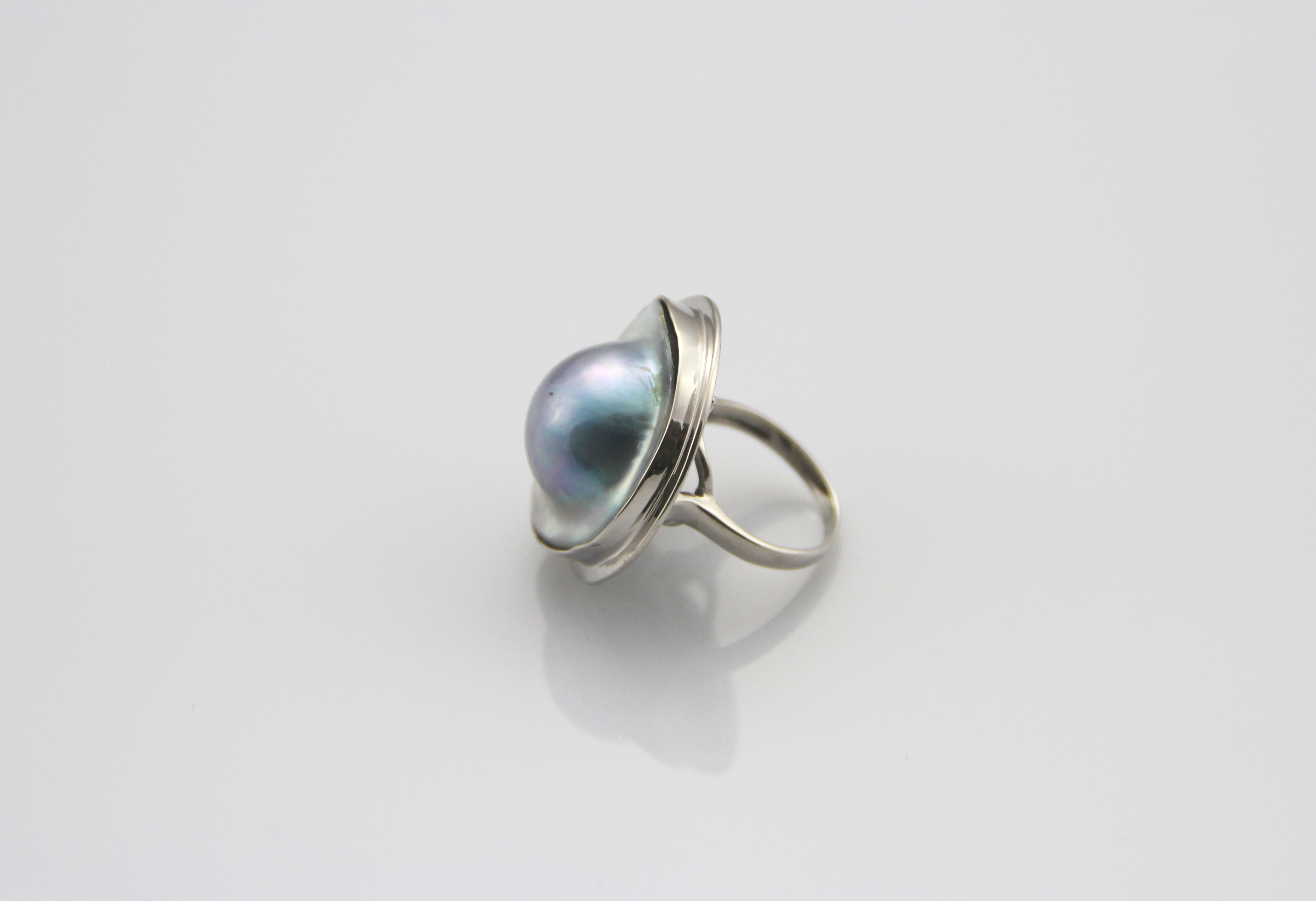 Perlenring-Mabe in Silber - 3