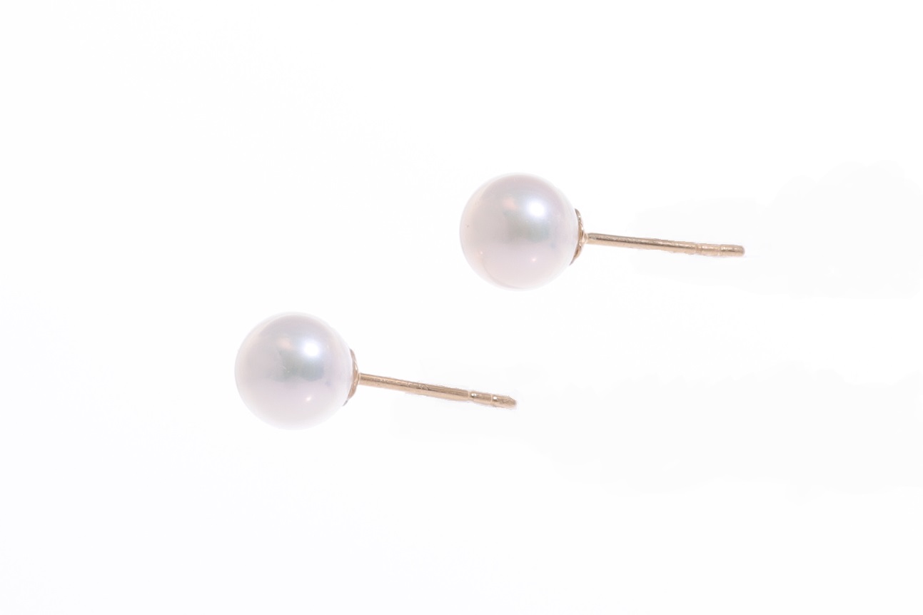 Perlenohrringe-Akoya in AAA-Qualität in Gold 6–6.5 mm