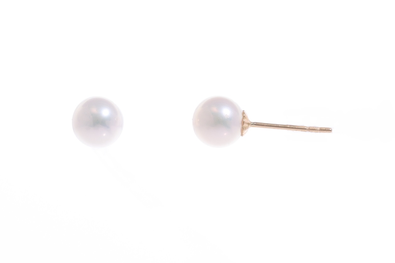 Perlenohrringe-Akoya in AAA-Qualität in Gold 6–6.5 mm - 2