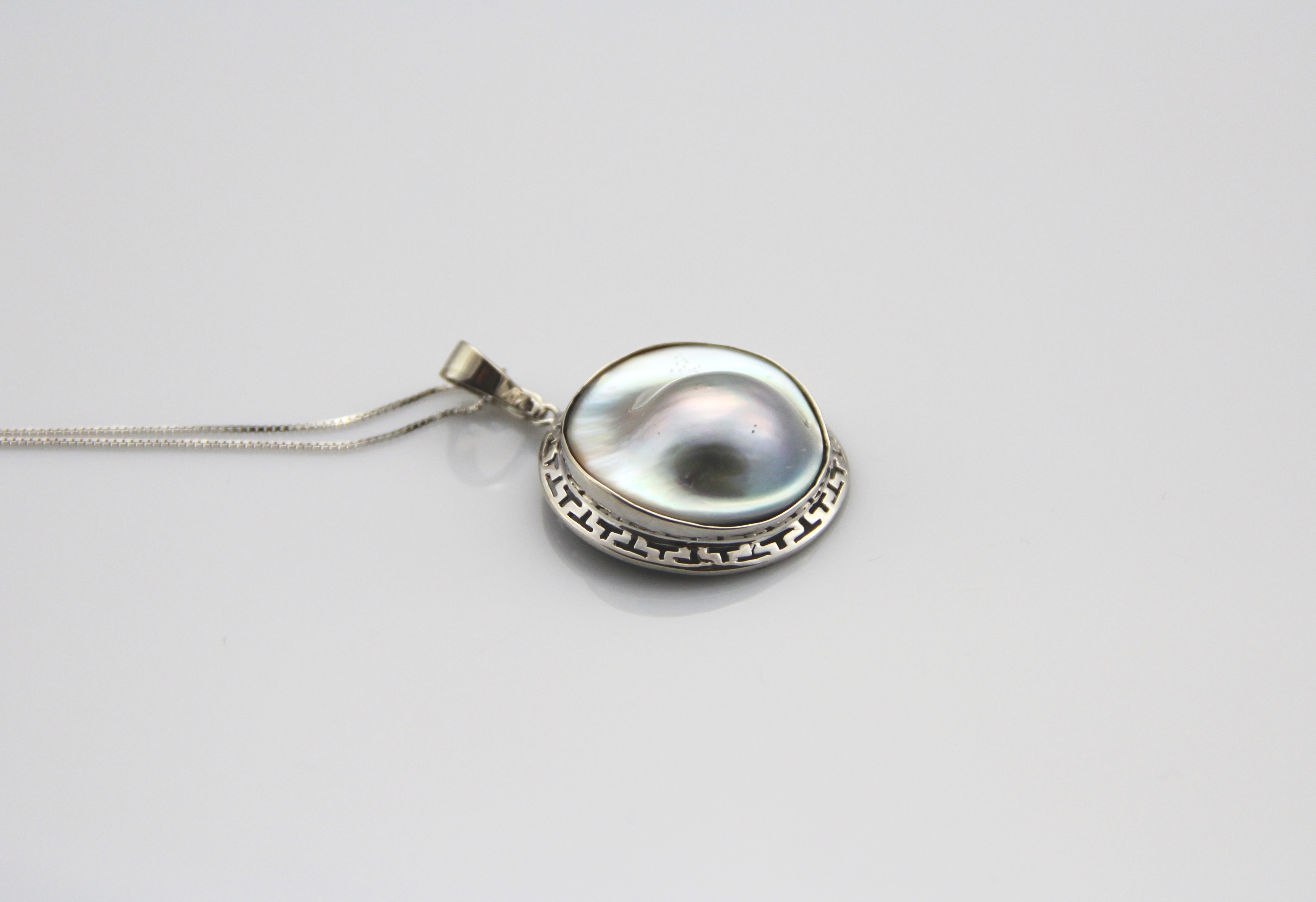 Perlenanhänger-Mabe in Silber - 2