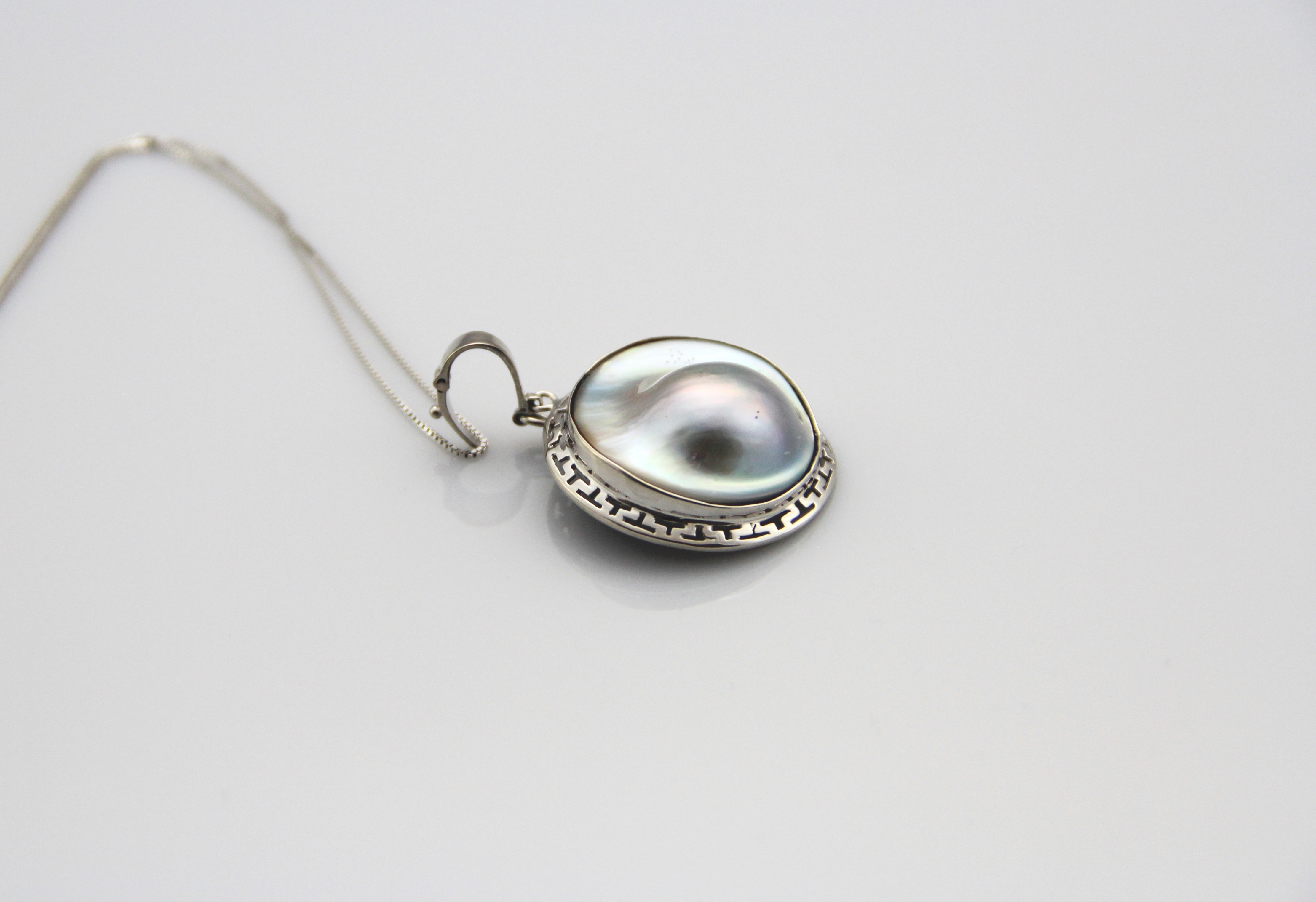 Perlenanhänger-Mabe in Silber - 5