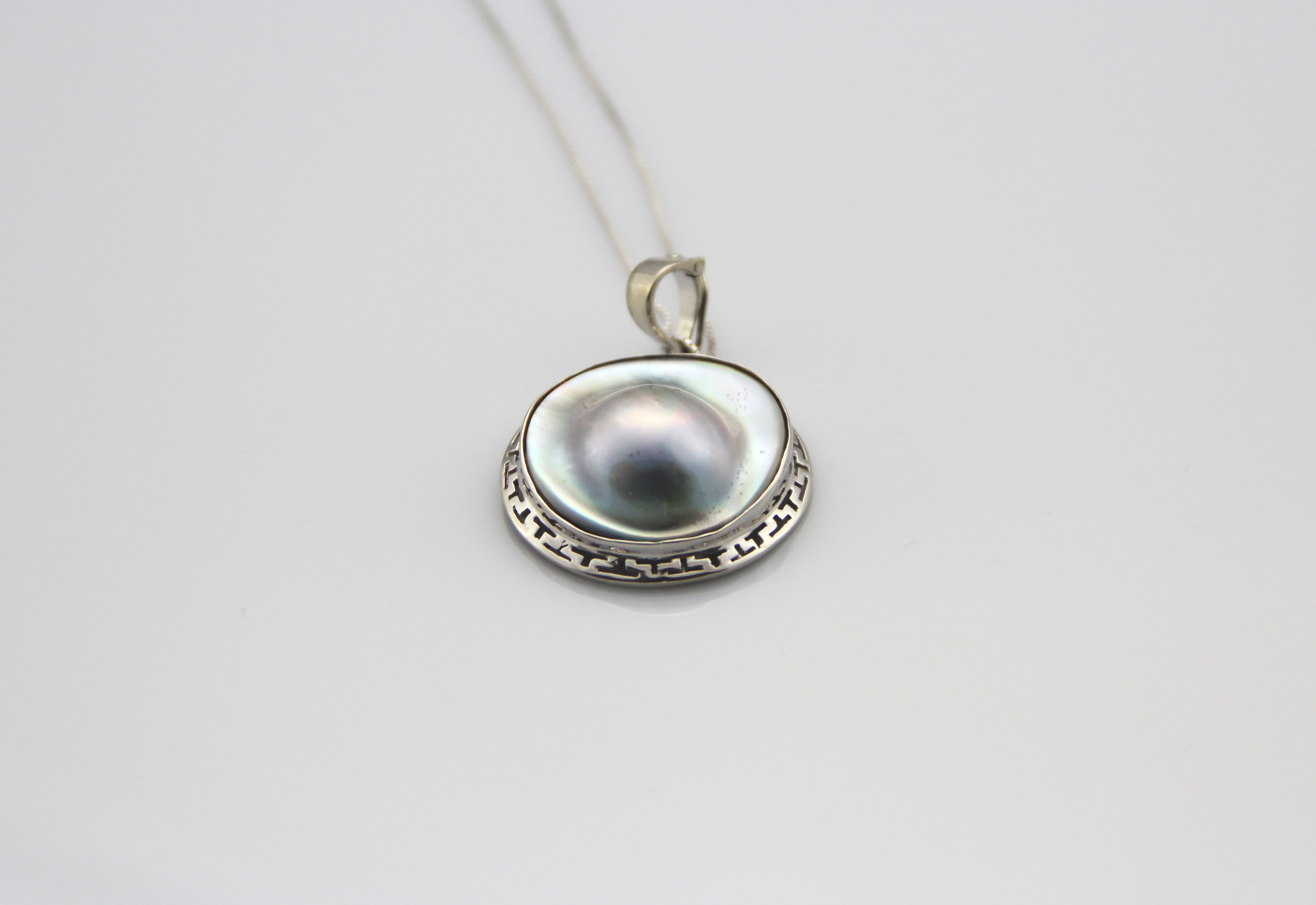 Perlenanhänger-Mabe in Silber - 3
