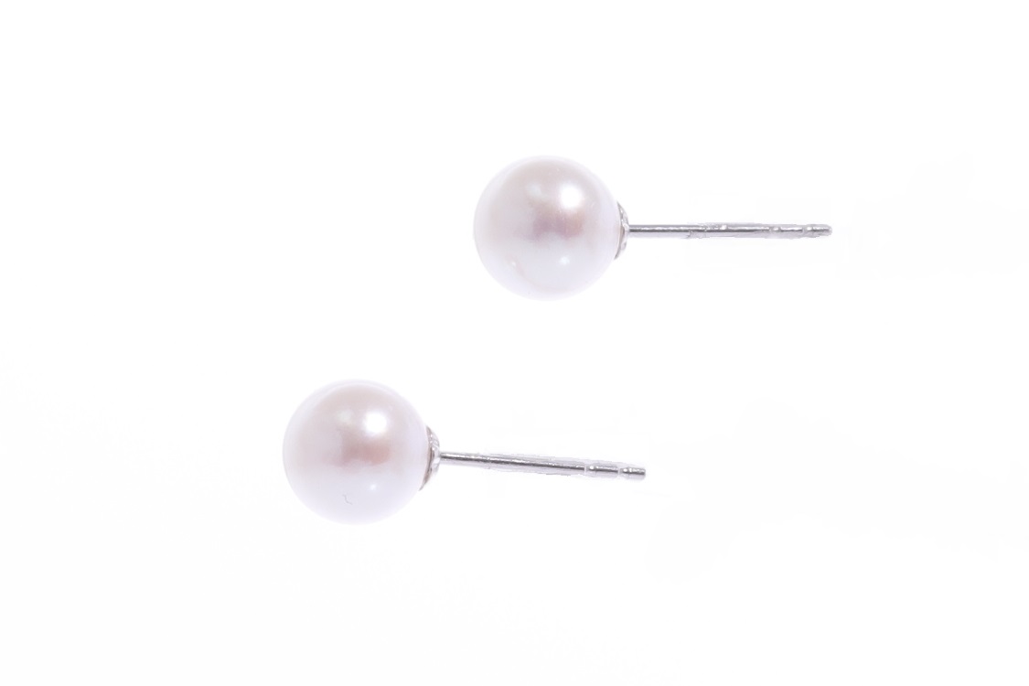 Perlenohrringe-Akoya in AAA-Qualität in Weißgold 6–6.5 mm