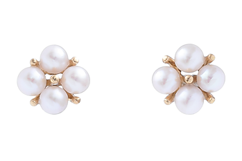 Perlenohrringe Akoya in AAA-Qualität in Gold, 3.5-4 mm