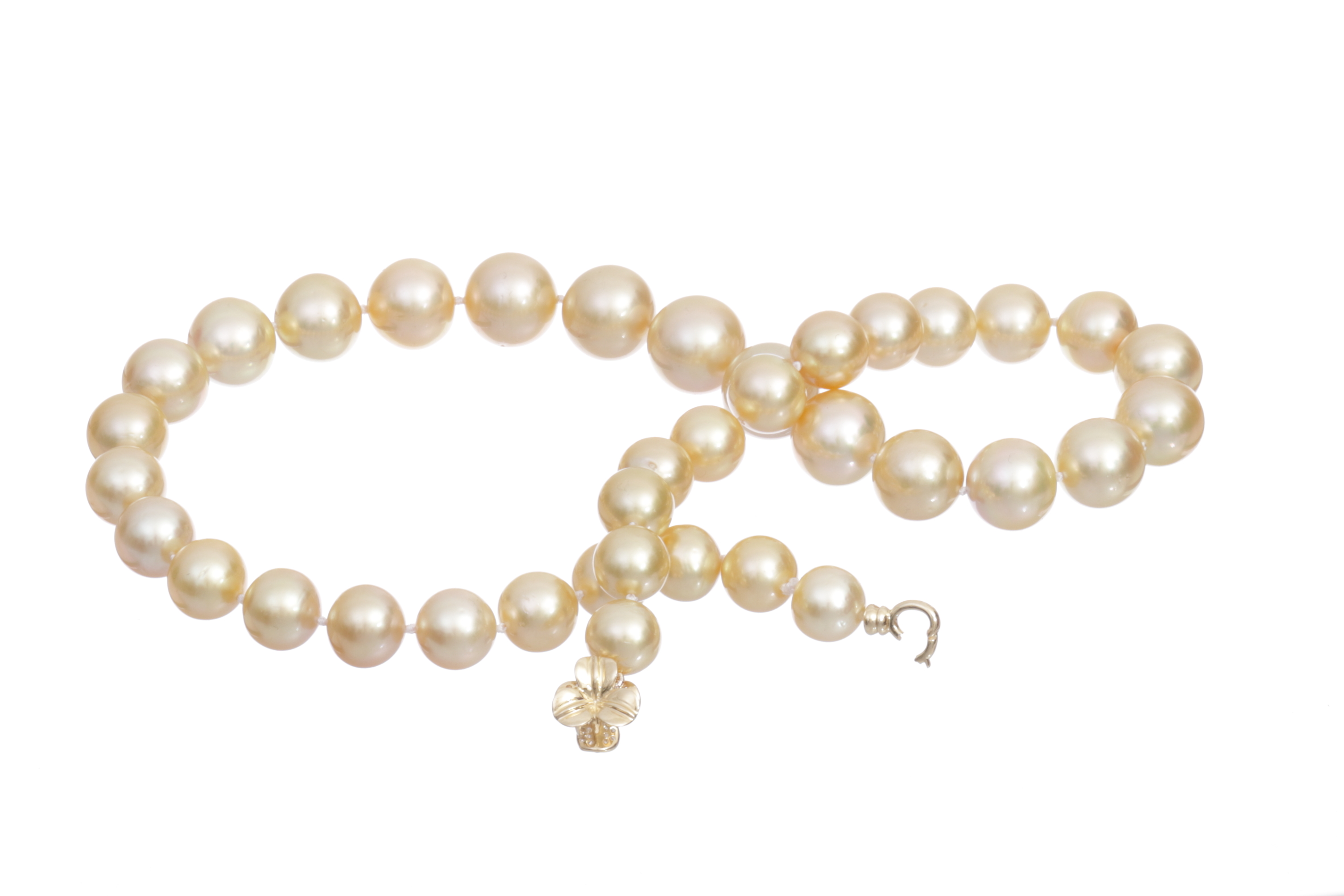 South Sea pearl necklace in shimmering golden tones 10-13.7mm AA-AAA Quality - 3