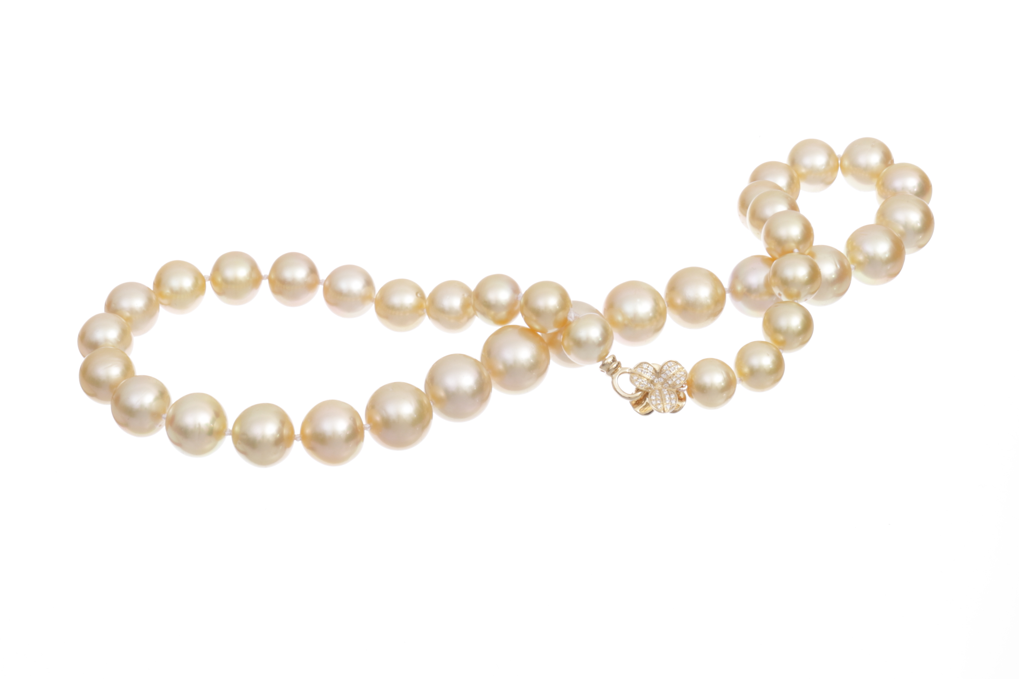 South Sea pearl necklace in shimmering golden tones 10-13.7mm AA-AAA Quality - 4