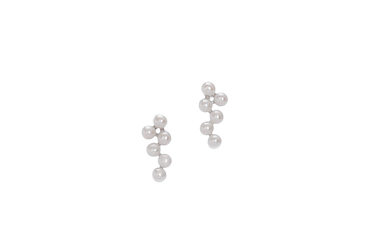 Pendientes de plata con pequeñas perlas de agua dulce - 2
