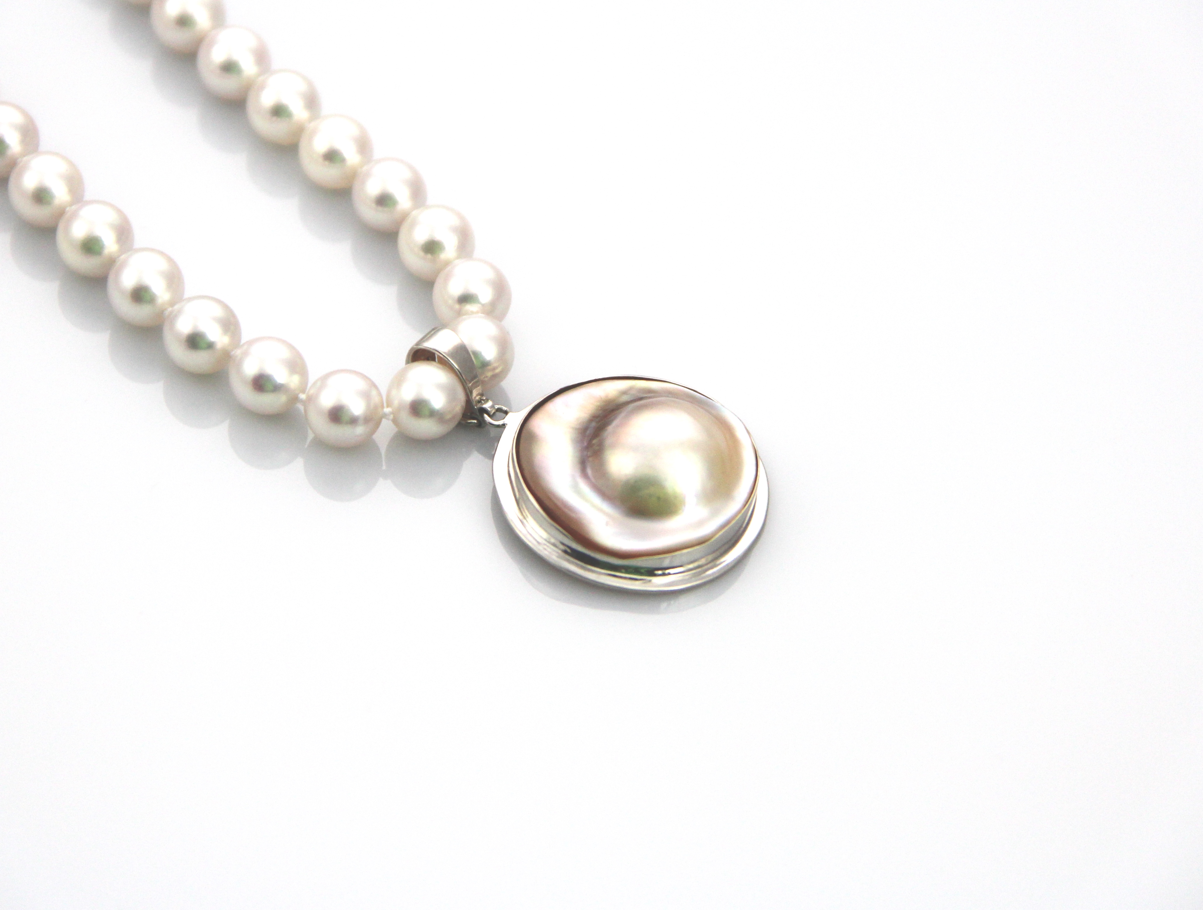 Perlenanhänger-Mabe in Silber - 5
