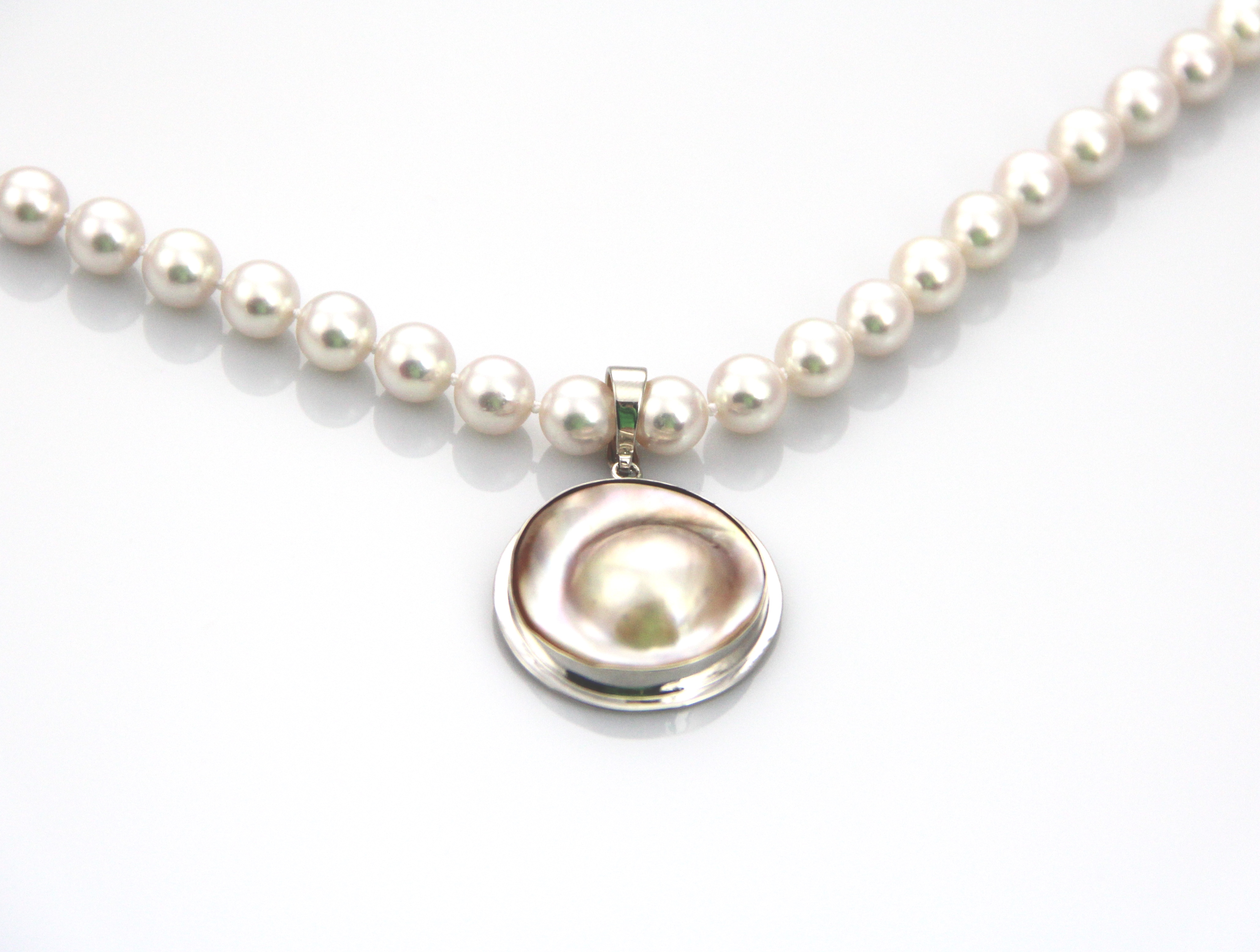 Perlenanhänger-Mabe in Silber - 6
