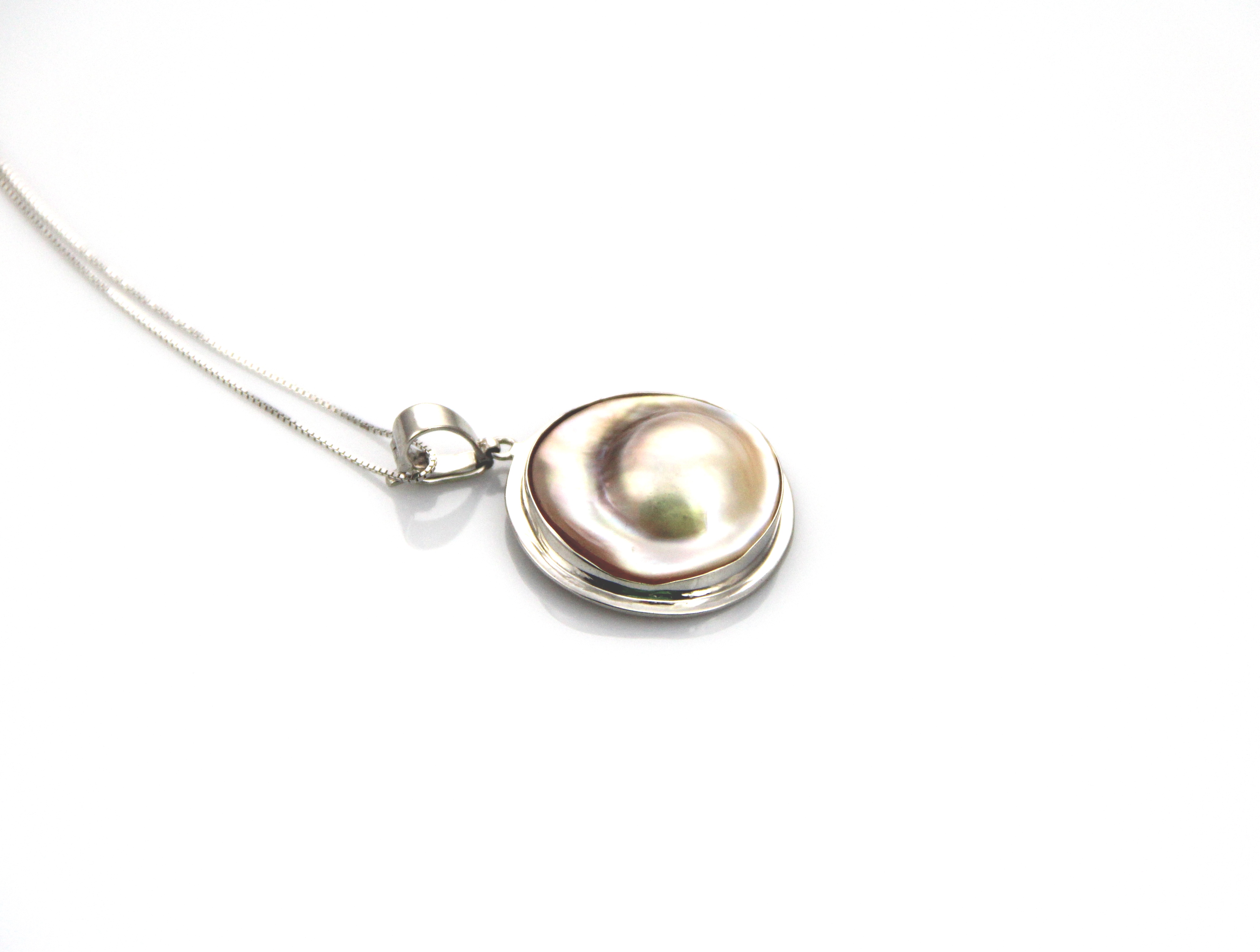 Perlenanhänger-Mabe in Silber - 3