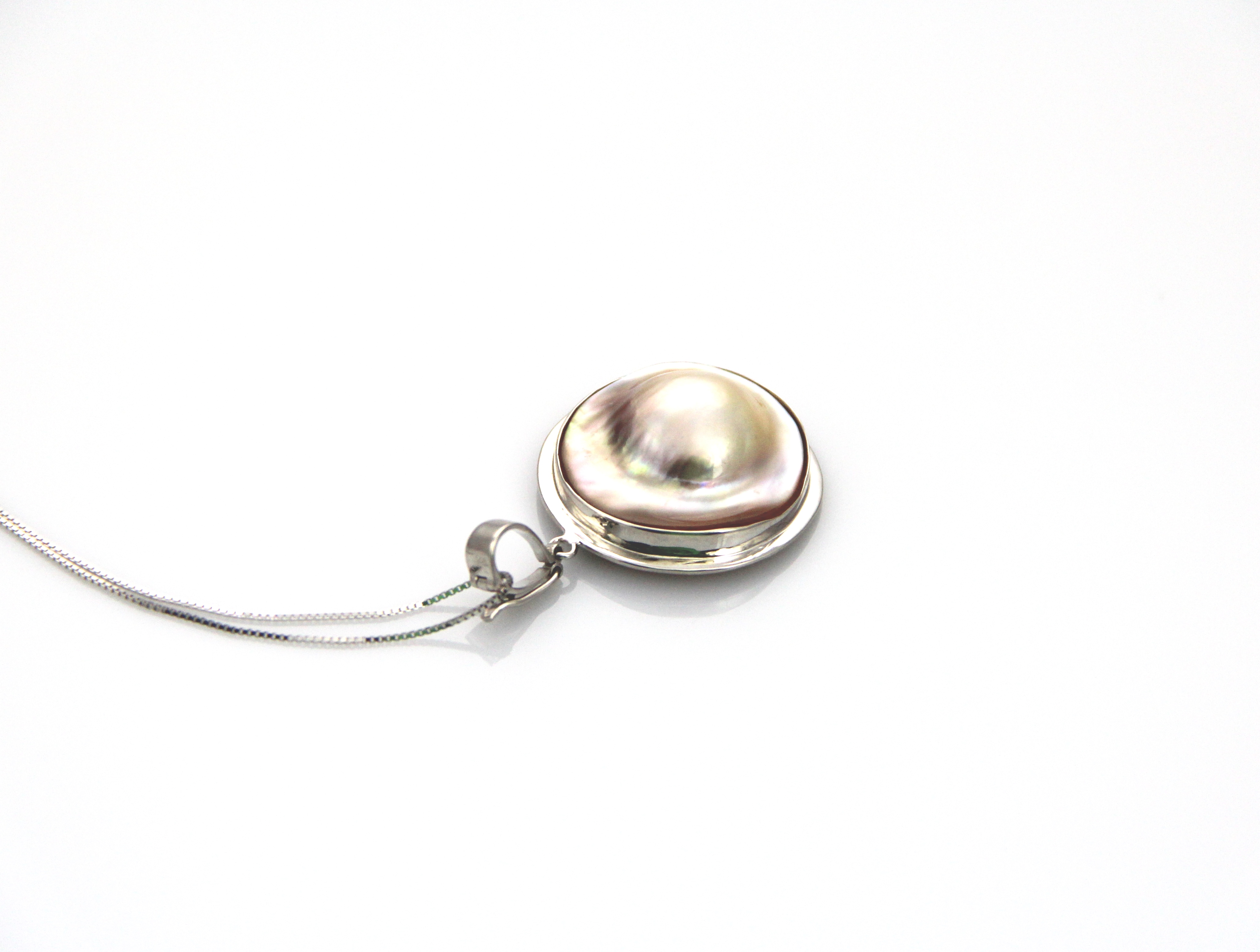 Perlenanhänger-Mabe in Silber - 4