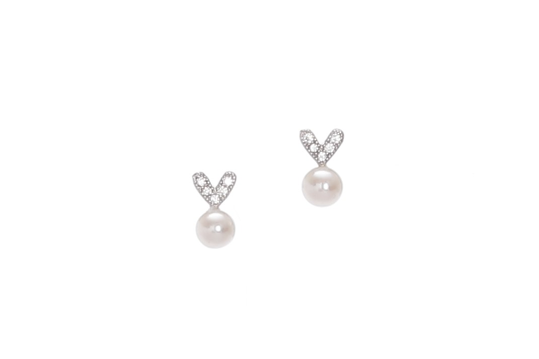 Pendientes de plata con perlas de agua dulce y circonitas - 2
