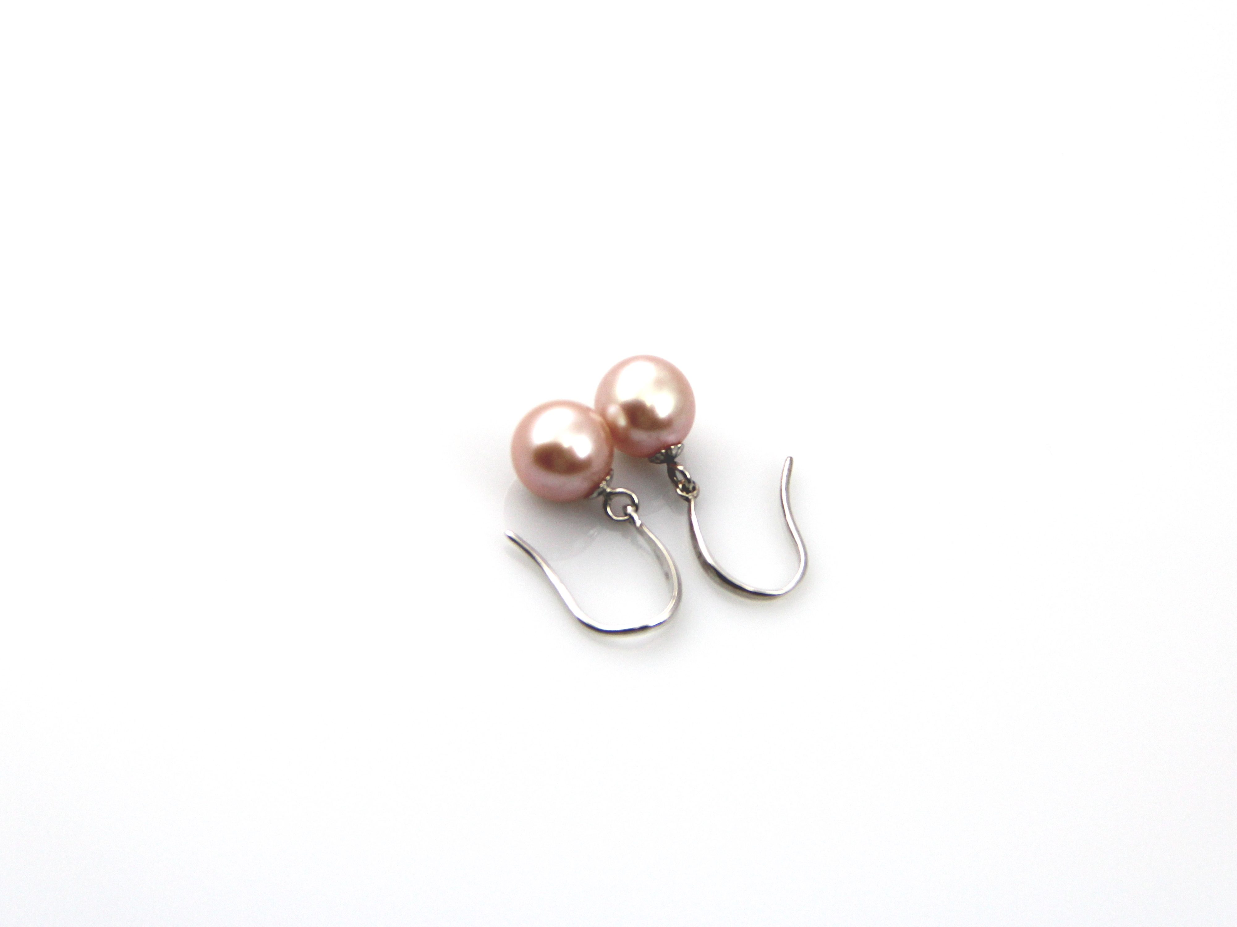 Fresh water pearl earrings set in Silver 8-9mm - 5