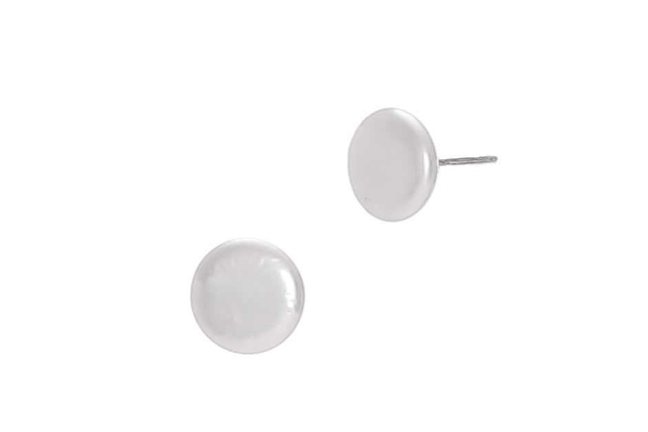 Freshwater button pearls earrings set in silver - 3