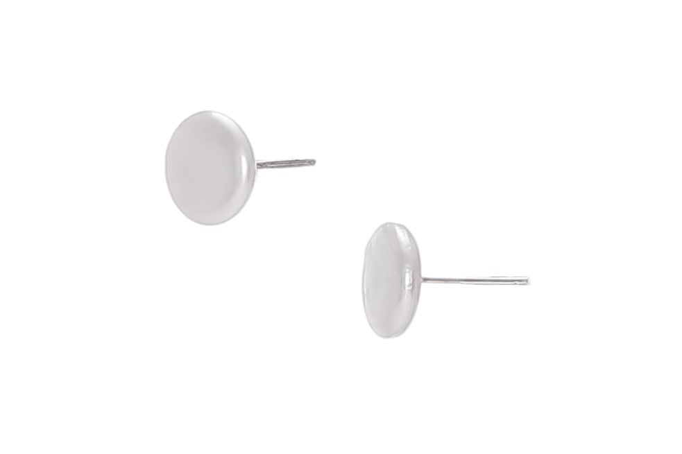 Freshwater button pearls earrings set in silver - 2