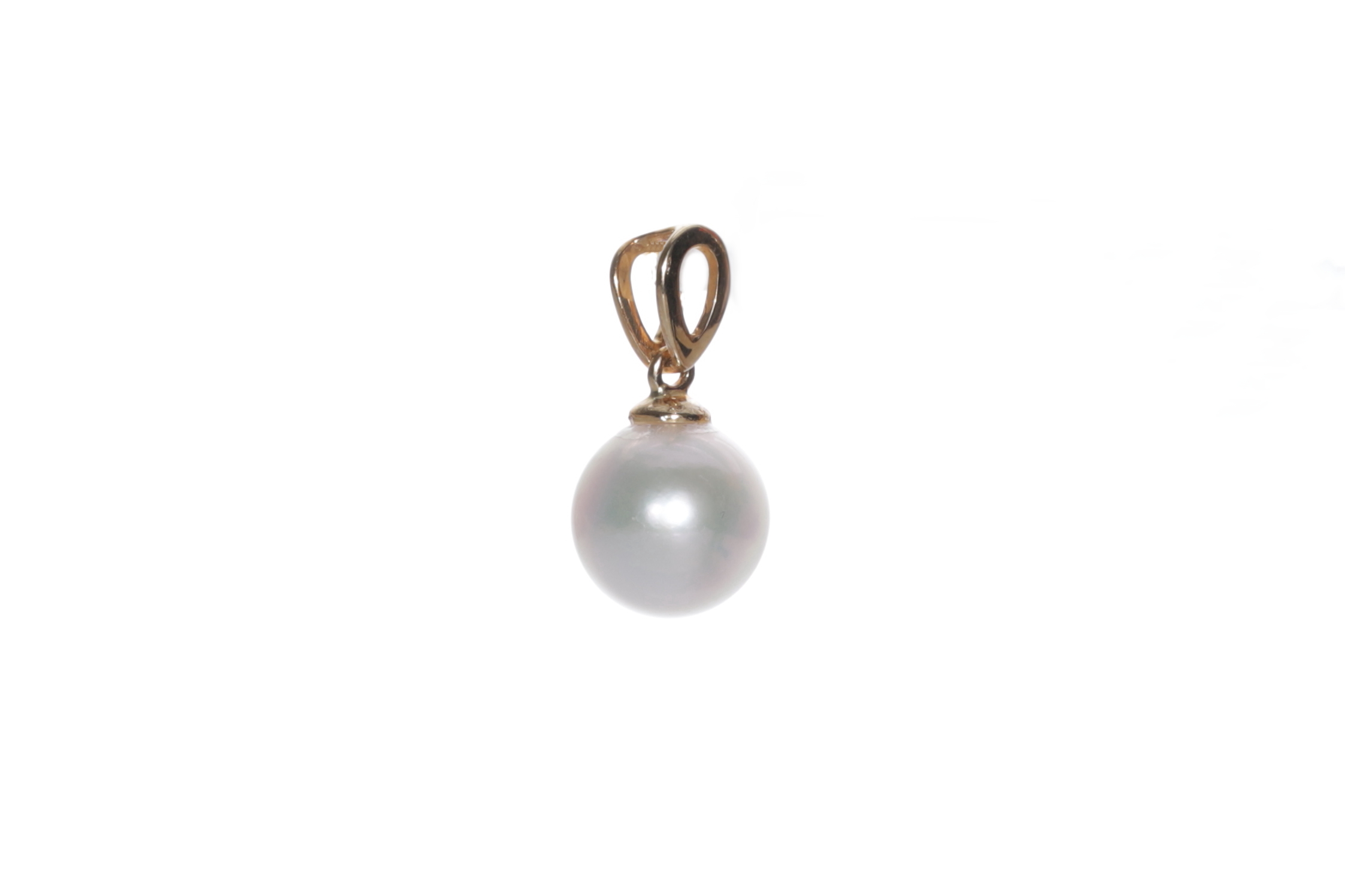 Pendente in oro con perla Akoya di qualità AAA da 7.5-8 mm  - 2