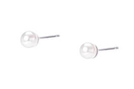 Kleine Süßwasserperlen-Ohrringe in Silber 3–4 mm