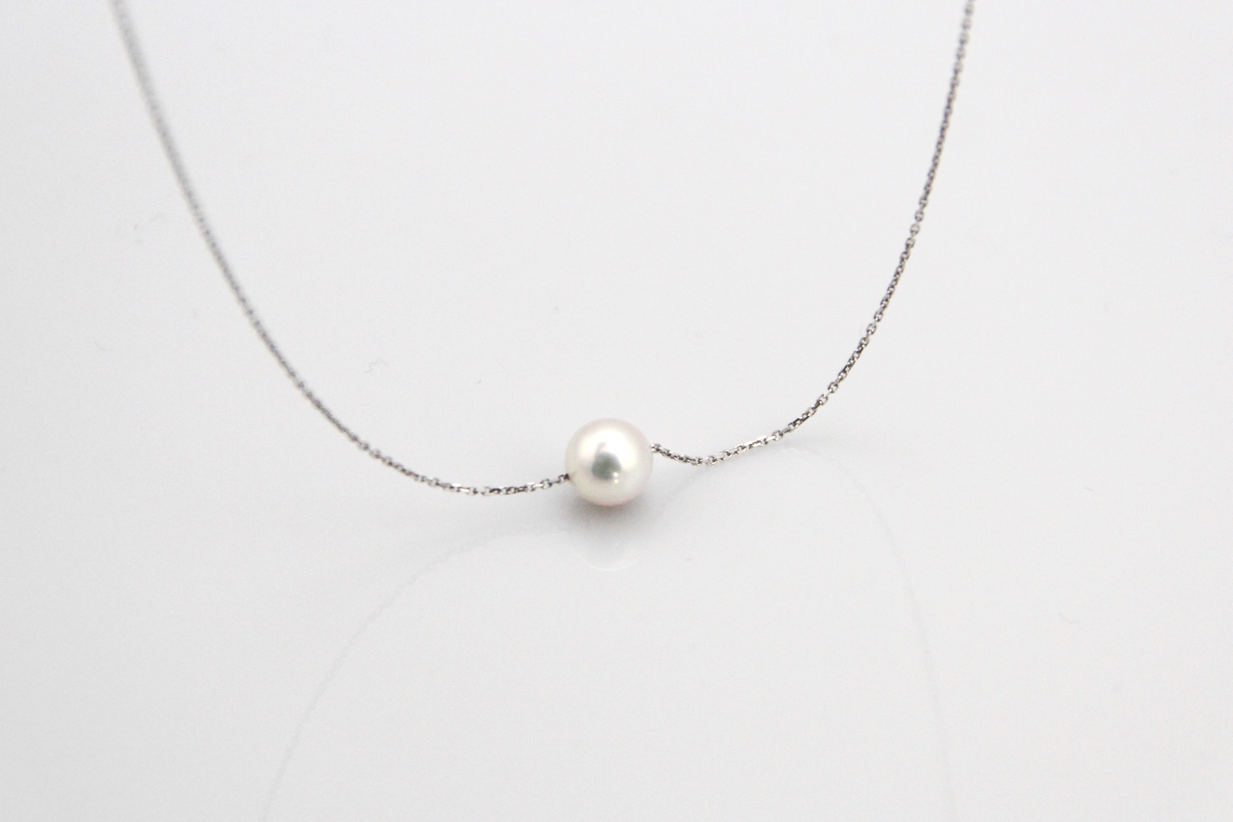 Zuchtperle-Akoya in AAA-Qualität an einer Weißgoldkette - 3