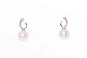 Perlenohrringe-Akoya in AAA-Qualität in 18 Karat Weißgold 7 mm