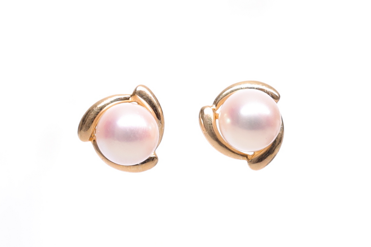 Perlenohrringe Akoya in AAA-Qualität in Gold 7.5–8 mm
