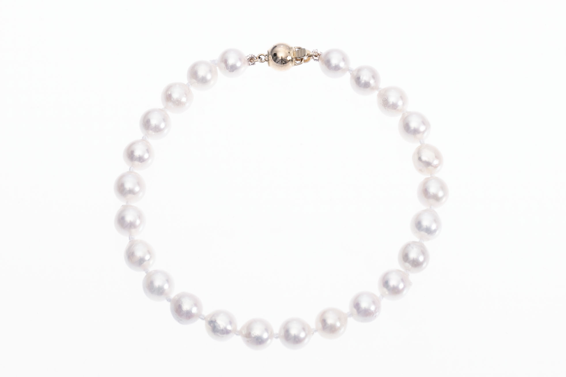 Akoya pearl bracelet set with gold clasp 6-6.5mm