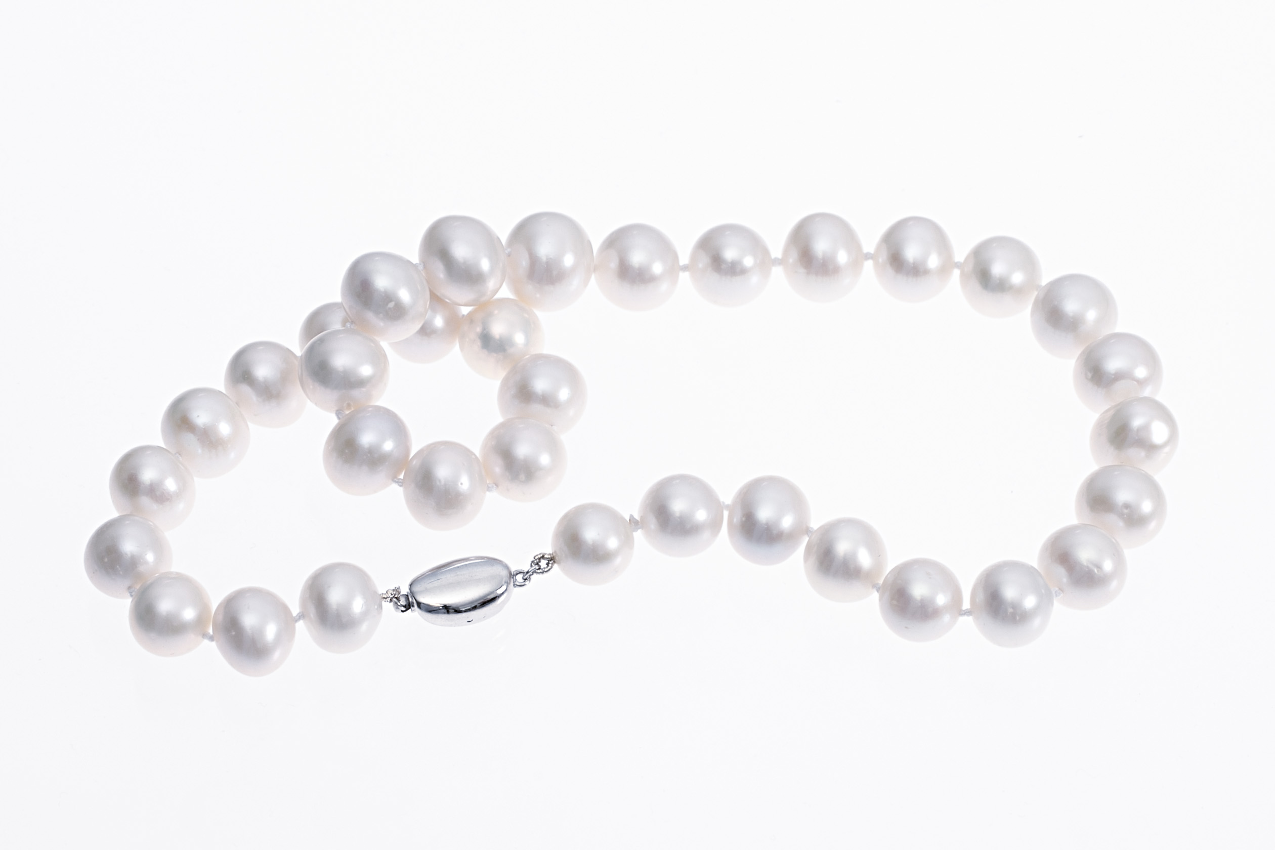 Große Süßwasser-Zuchtperlenkette mit Silberverschluss 12–13 mm - 5