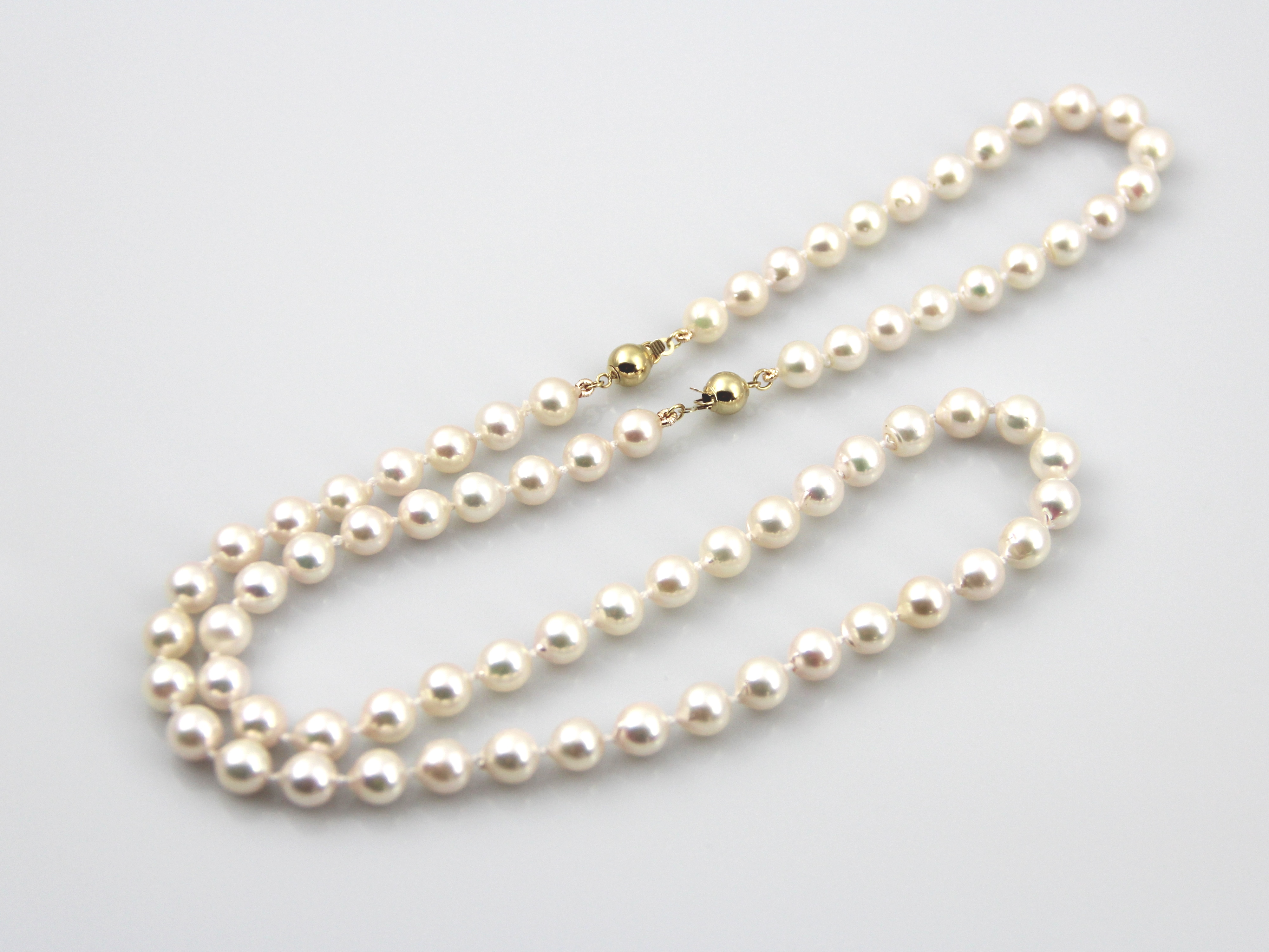 Akoya-Zuchtperlen in Standardqualität mit Goldverschlüssen 6.5–7 mm - 3