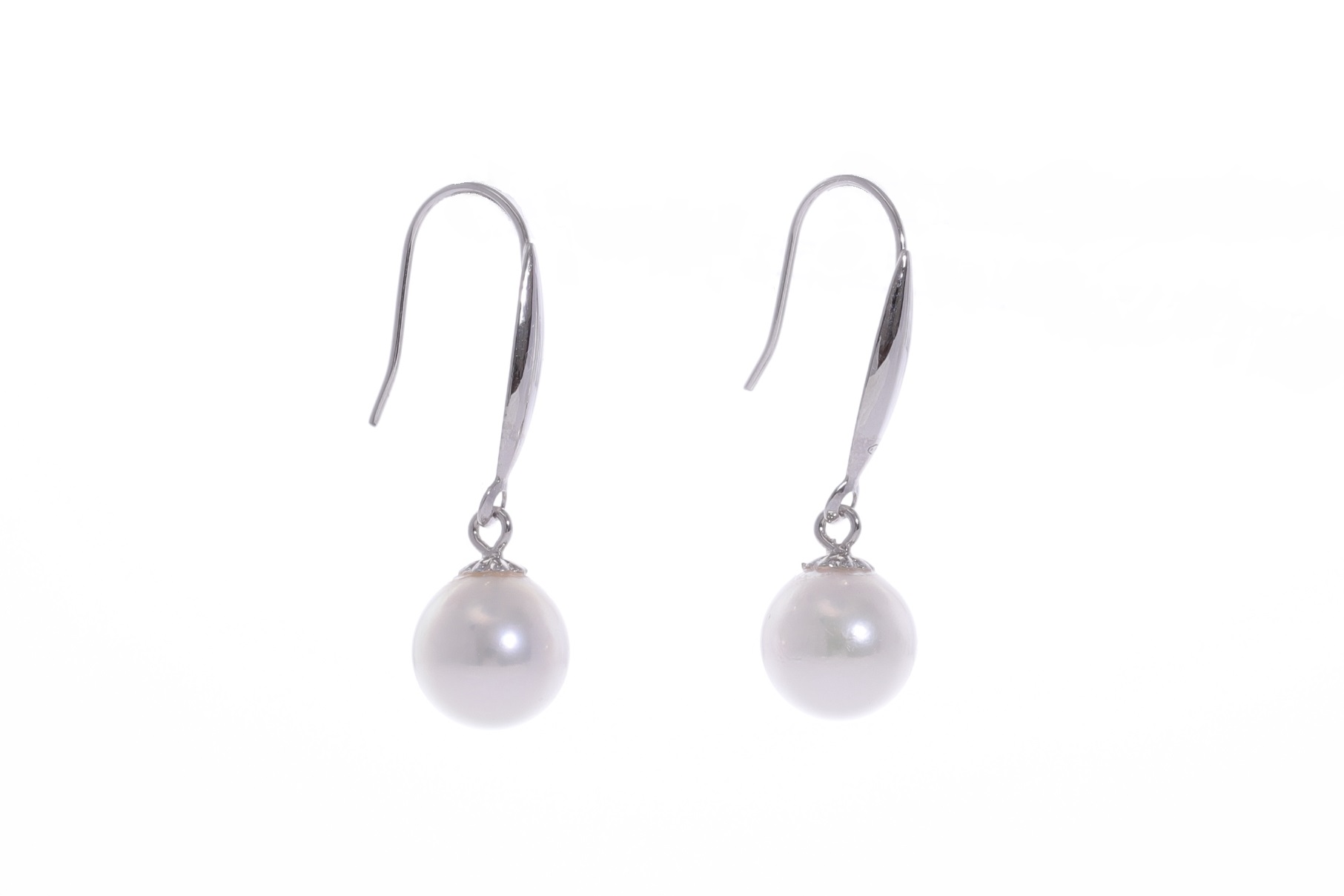 AAA-Quality Akoya pearl earrings set in white gold 7.5-8mm - 4