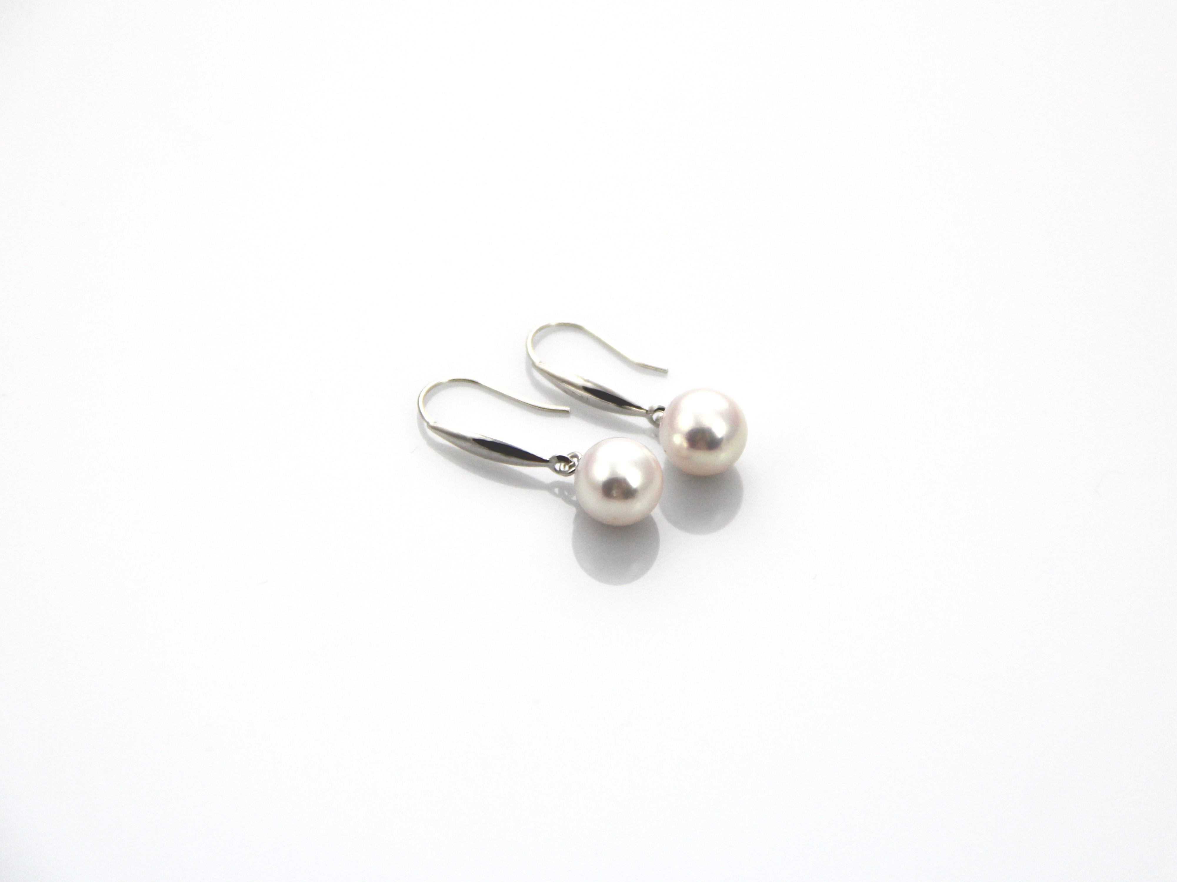 AAA-Quality Akoya pearl earrings set in white gold 7.5-8mm - 5