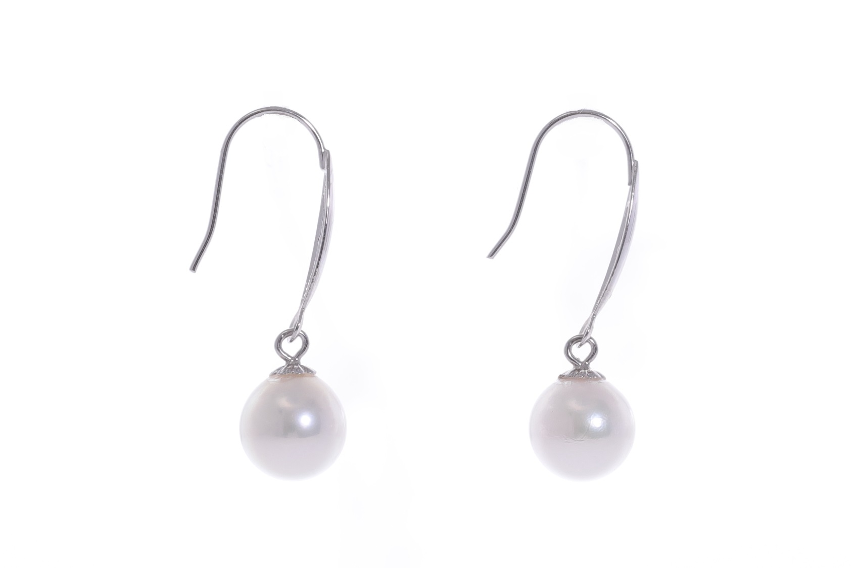 AAA-Quality Akoya pearl earrings set in white gold 7.5-8mm - 2