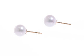 Perlenohrringe-Akoya in AAA-Qualität in Gold mit einer Standardgröße von 7–7.5 mm