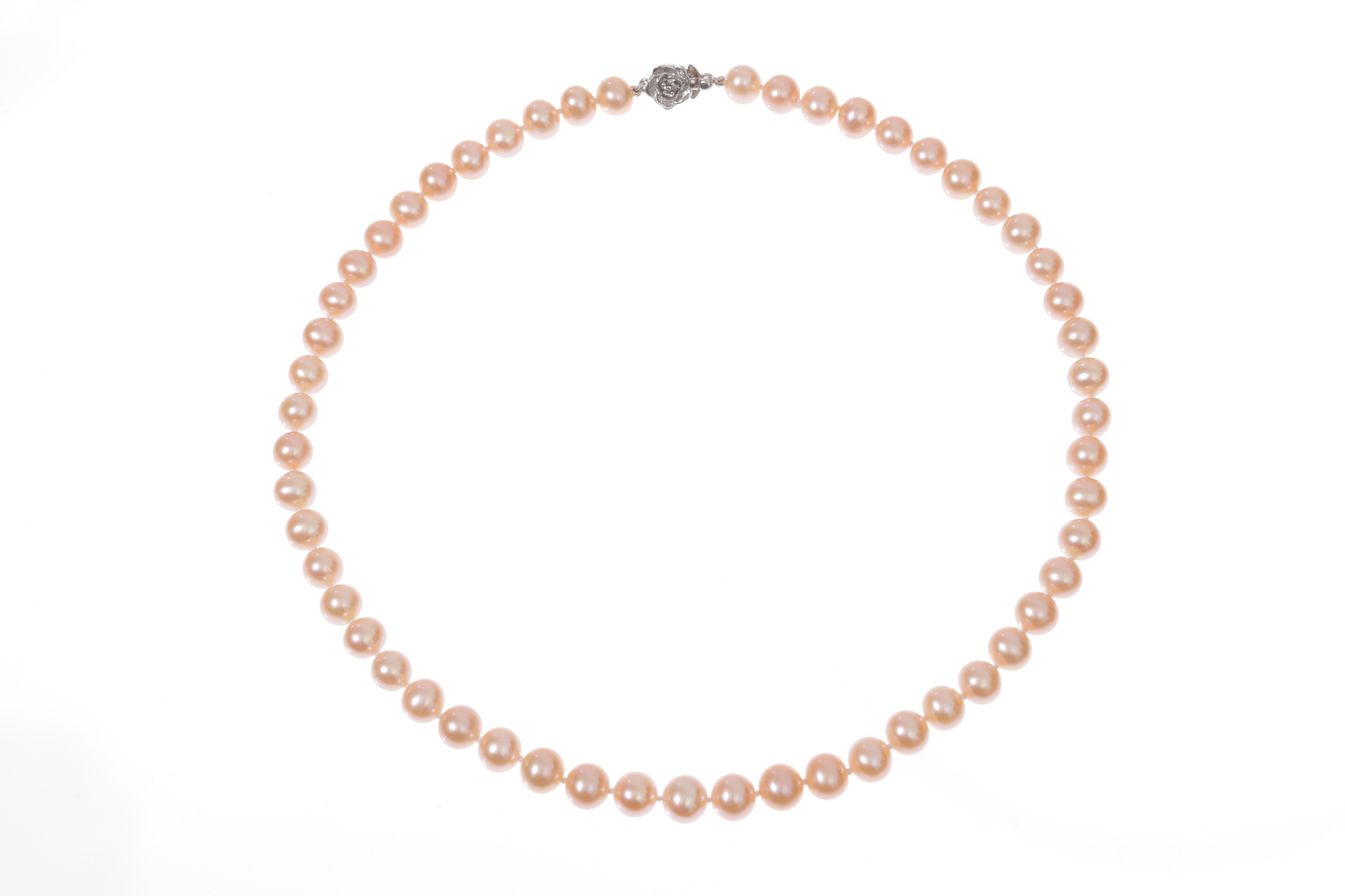 Süßwasserperlenkette in rosa Farbe mit Silberverschluss 7–8 mm - 3