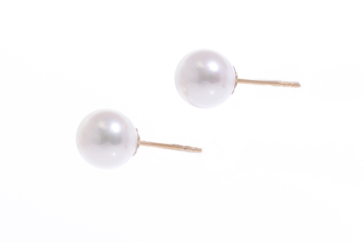 Perlenohrringe-Akoya in AAA-Qualität in Gold 8–8.5 mm