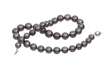 Perlenhalskette Tahiti mit Weißgoldverschluss 9,5-12mm